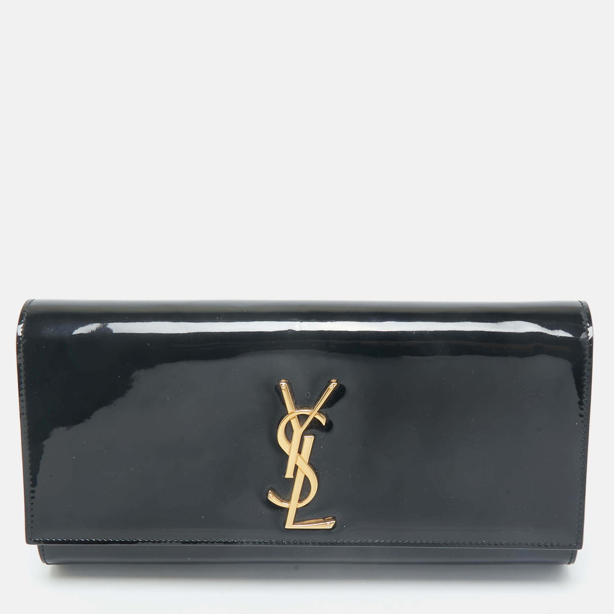 

Saint Laurent Black Leather Kate Monogram Clutch