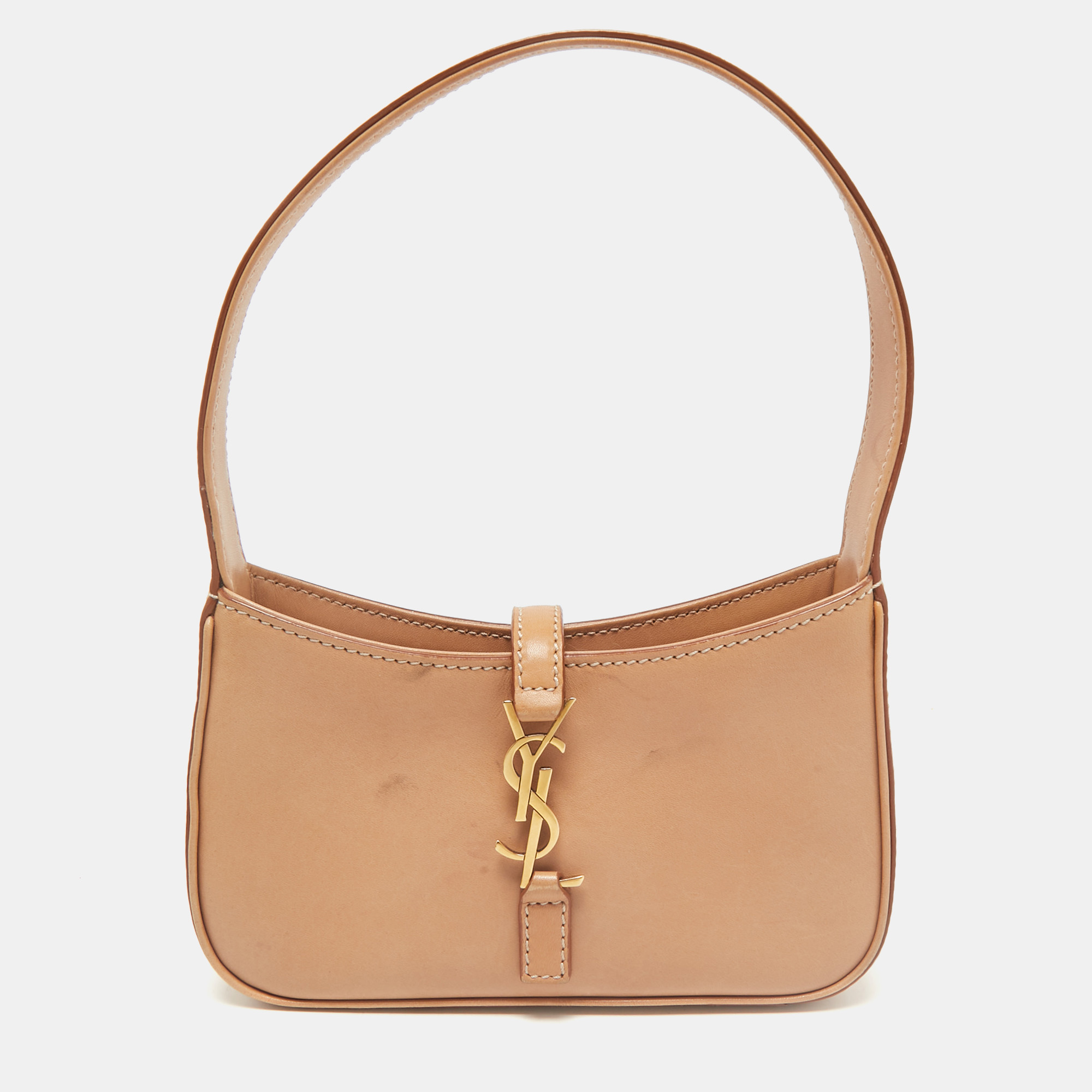 

Saint Laurent Tan Leather Mini LE 5 À 7 Bag