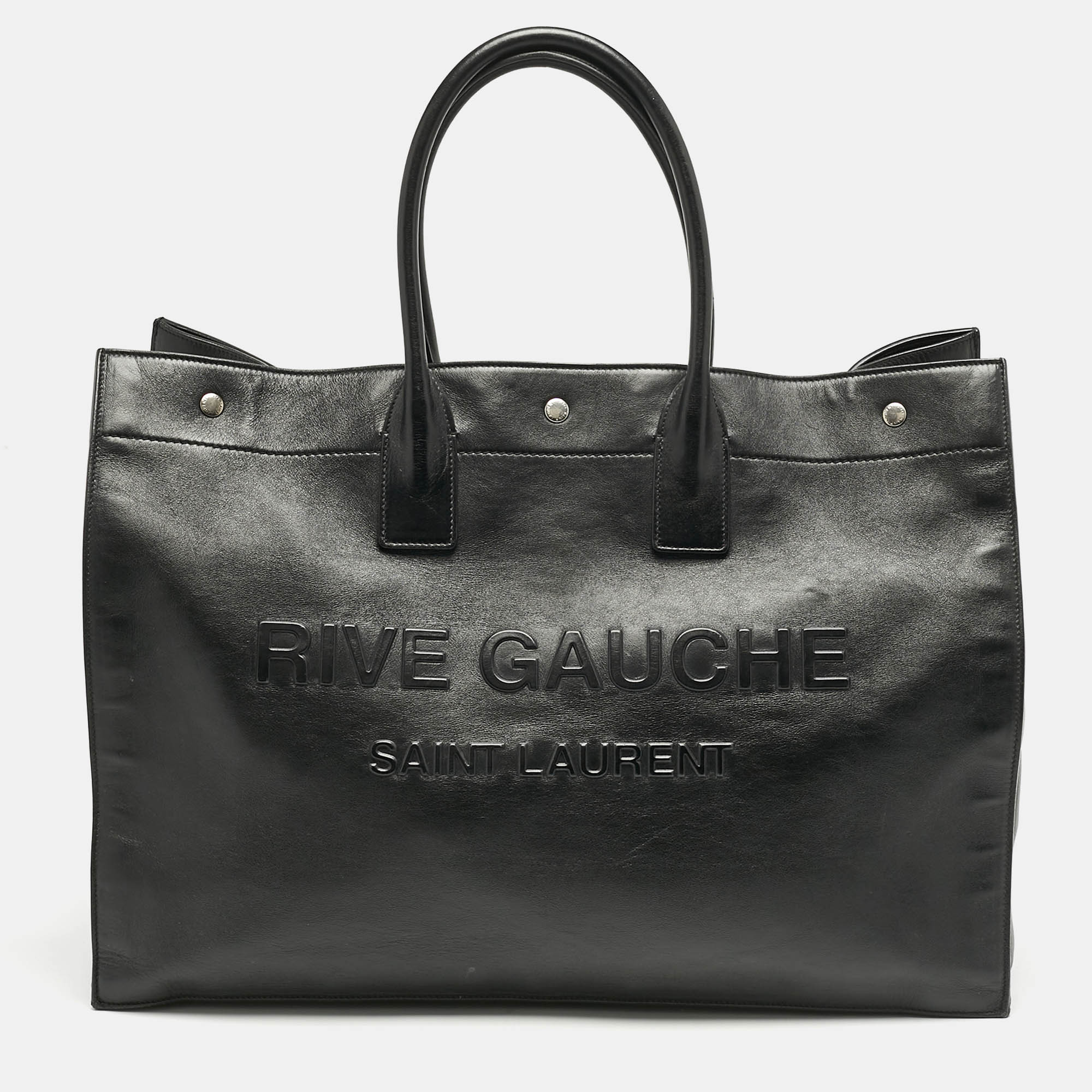 

Saint Laurent Black Leather  Rive Gauche Tote