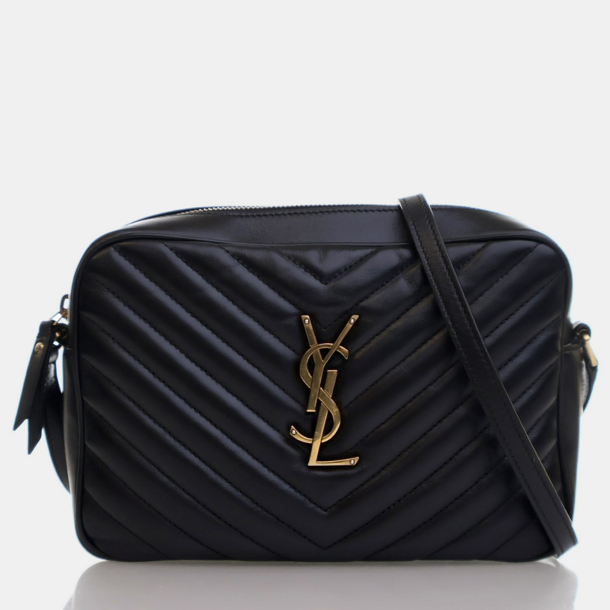 

Saint Laurent Small Calfskin Lou Camera Bag, Black
