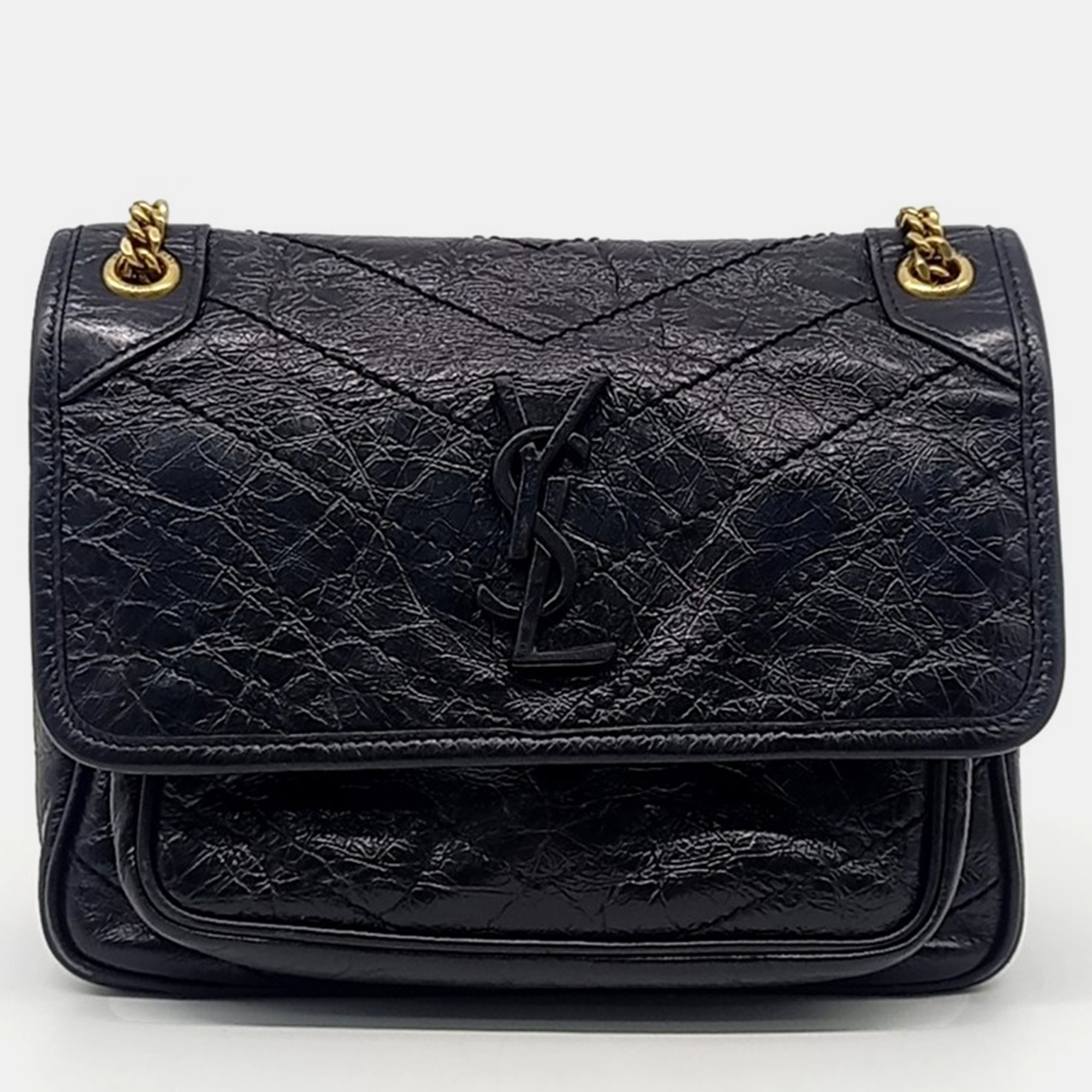 

Saint Laurent Paris Black Leather Niki Baby Chain Shoulder Bag