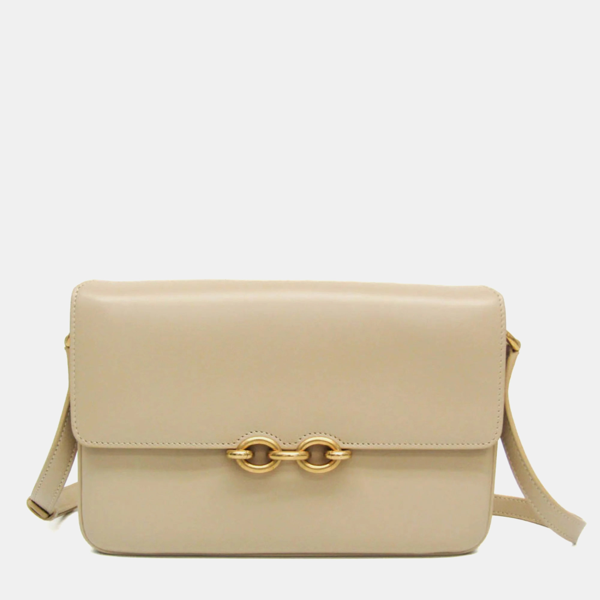 

Saint Laurent Le Maillon Dark Beige Smooth Calfskin Satchel Bag