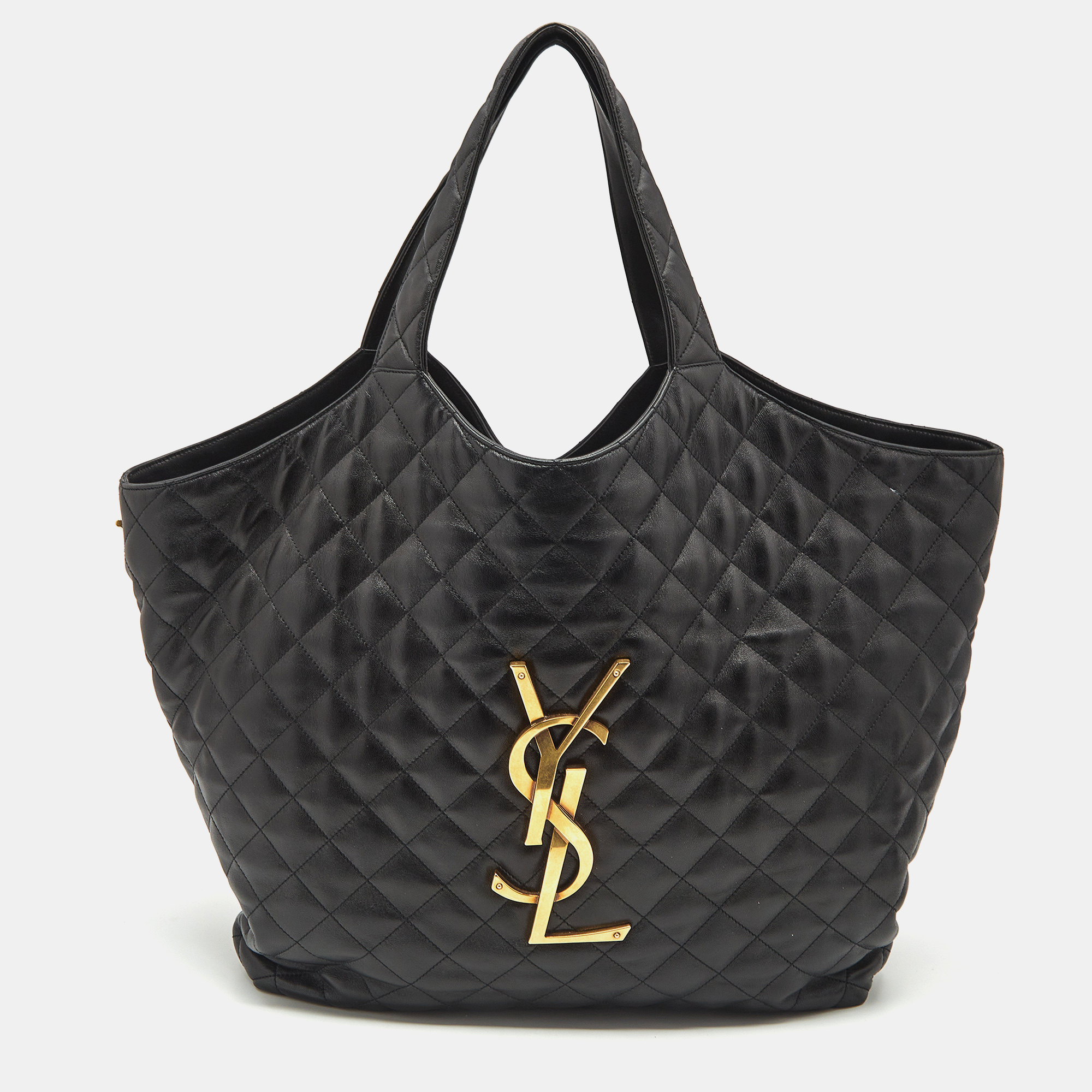 

Saint Laurent Black Quilted Leather Maxi Icare Shopping Tote
