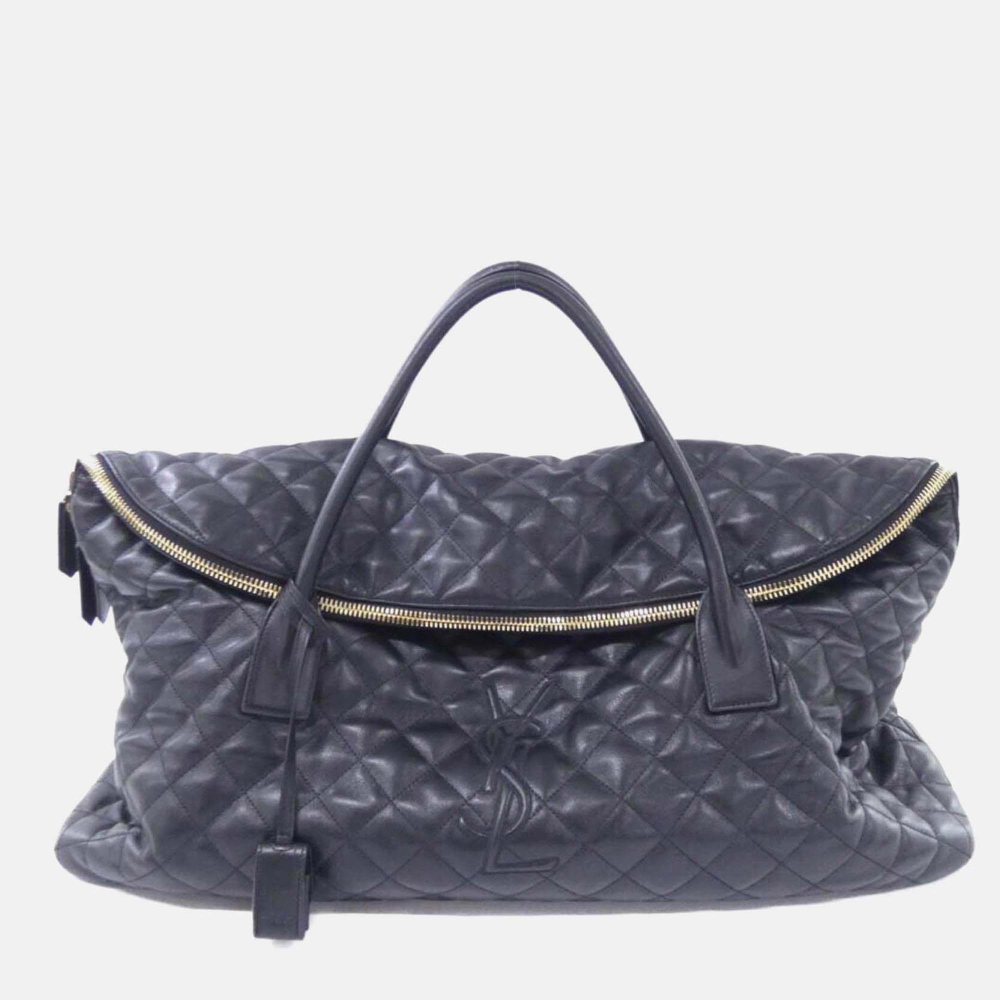 

Saint Laurent Paris Es Giant Black Leather Shoulder Bag