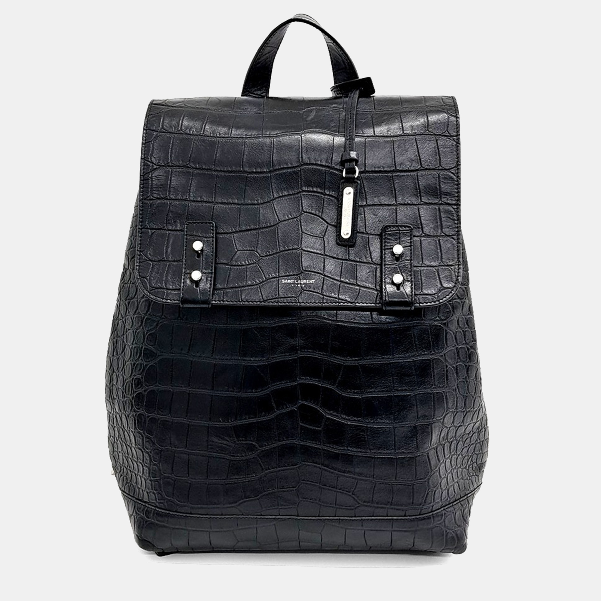 

Saint Laurent Paris Black Leather Sac De Jour Supple Backpack