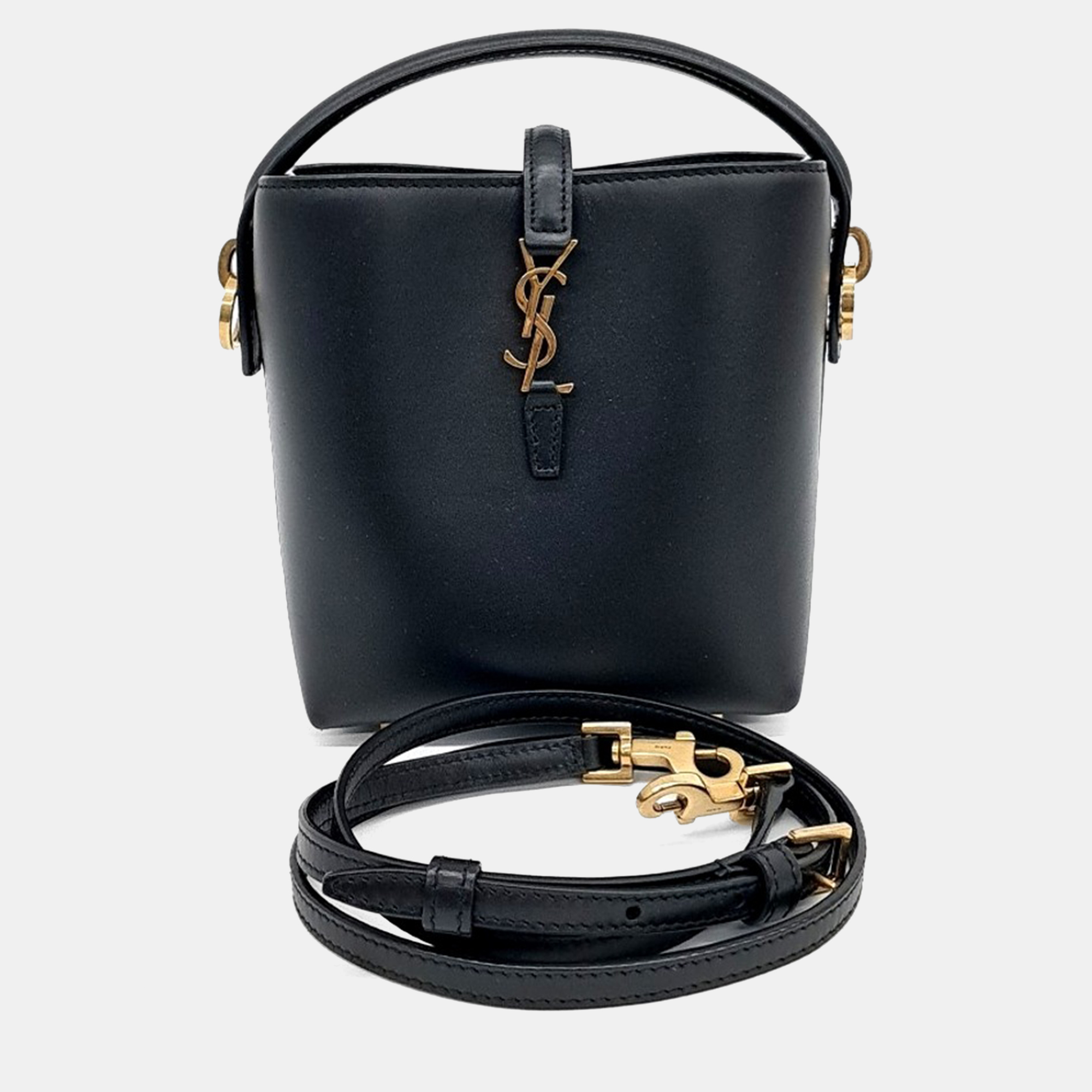 

Saint Laurent Paris Black Leather LE37 Mini Bucket Bag