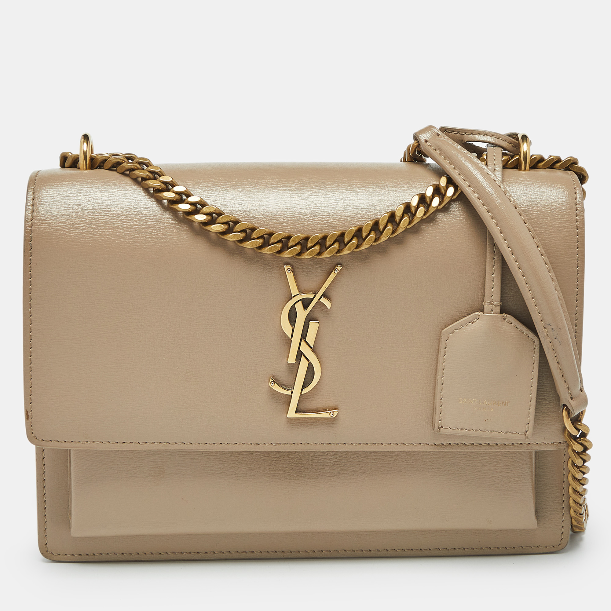 

Saint Laurent Beige Leather Medium Sunset Shoulder Bag