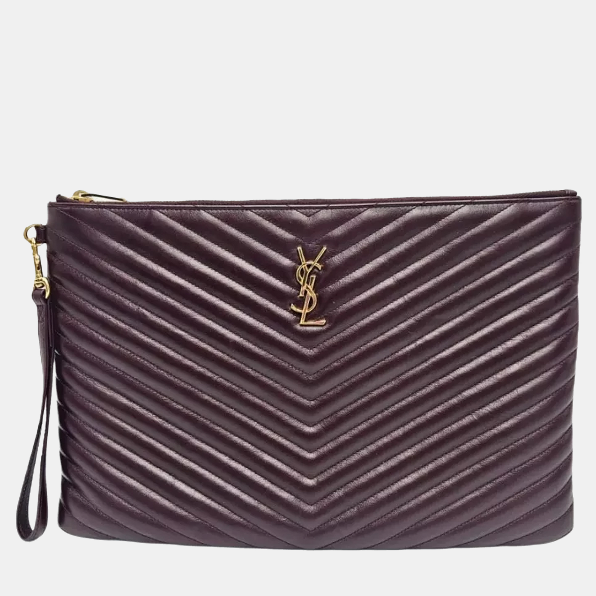 

Saint Laurent Burgundy Matelasse Leather Document Holder