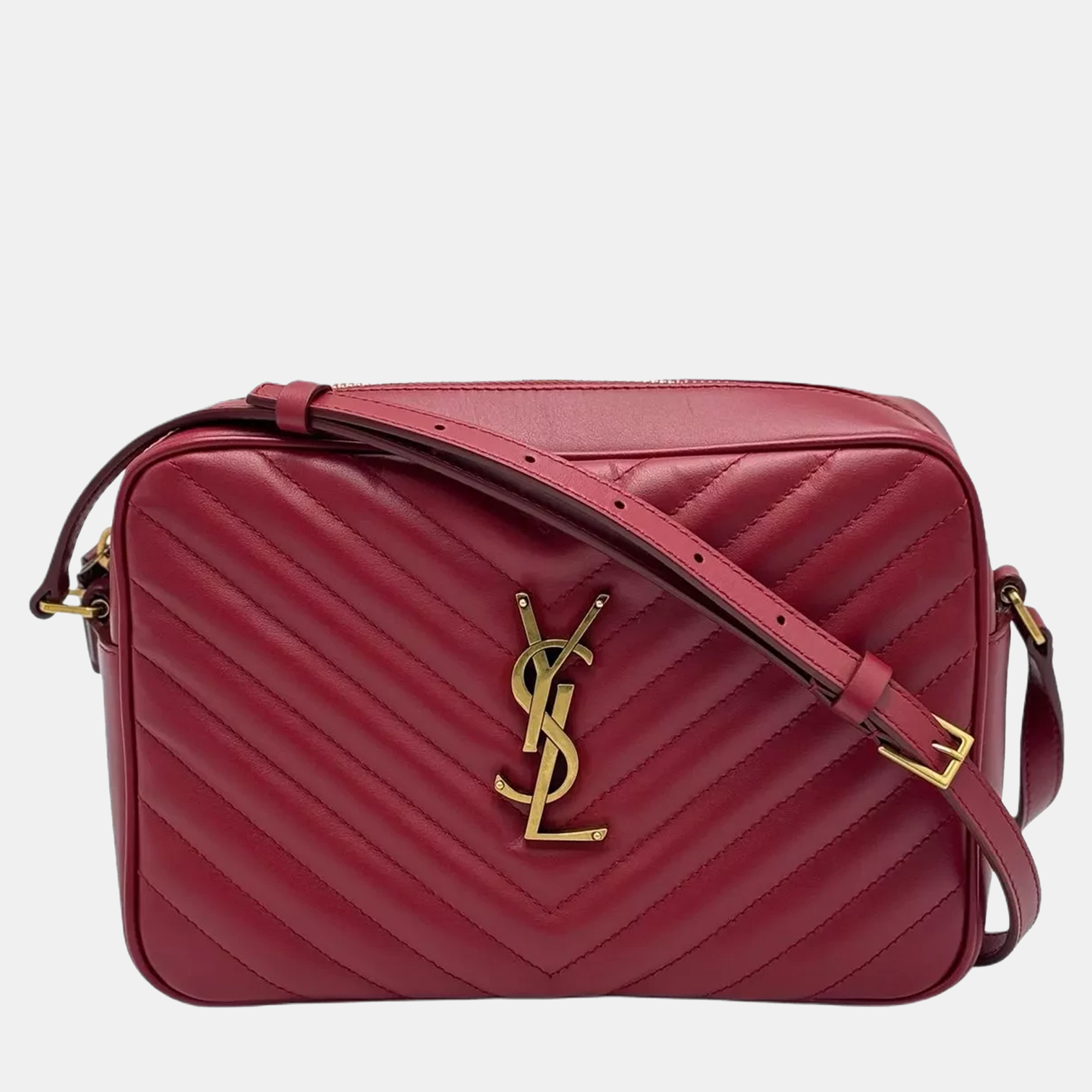 

Saint Laurent Lou Camera Red Lambskin Leather Crossbody Bag