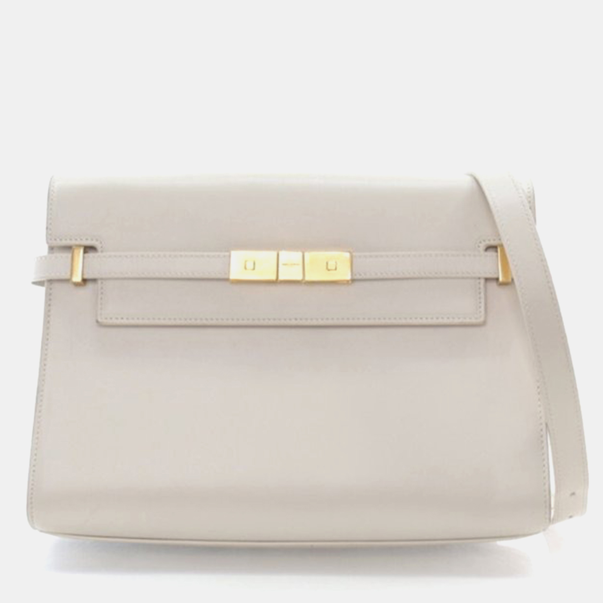 

Saint Laurent Manhattan Medium Calfskin Leather Shoulder Bag, Beige