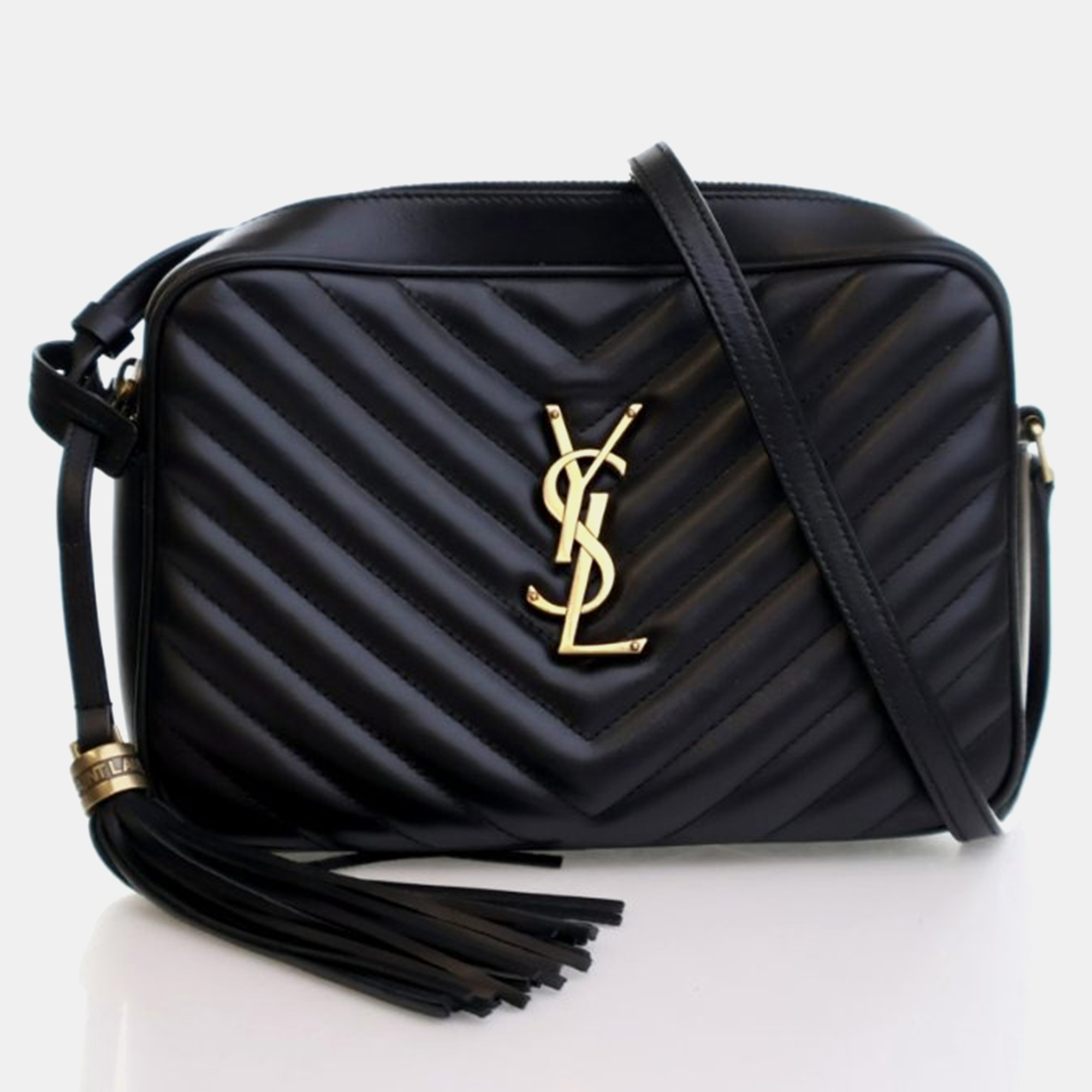 

Saint Laurent Calfskin Lou Camera Bag, Black