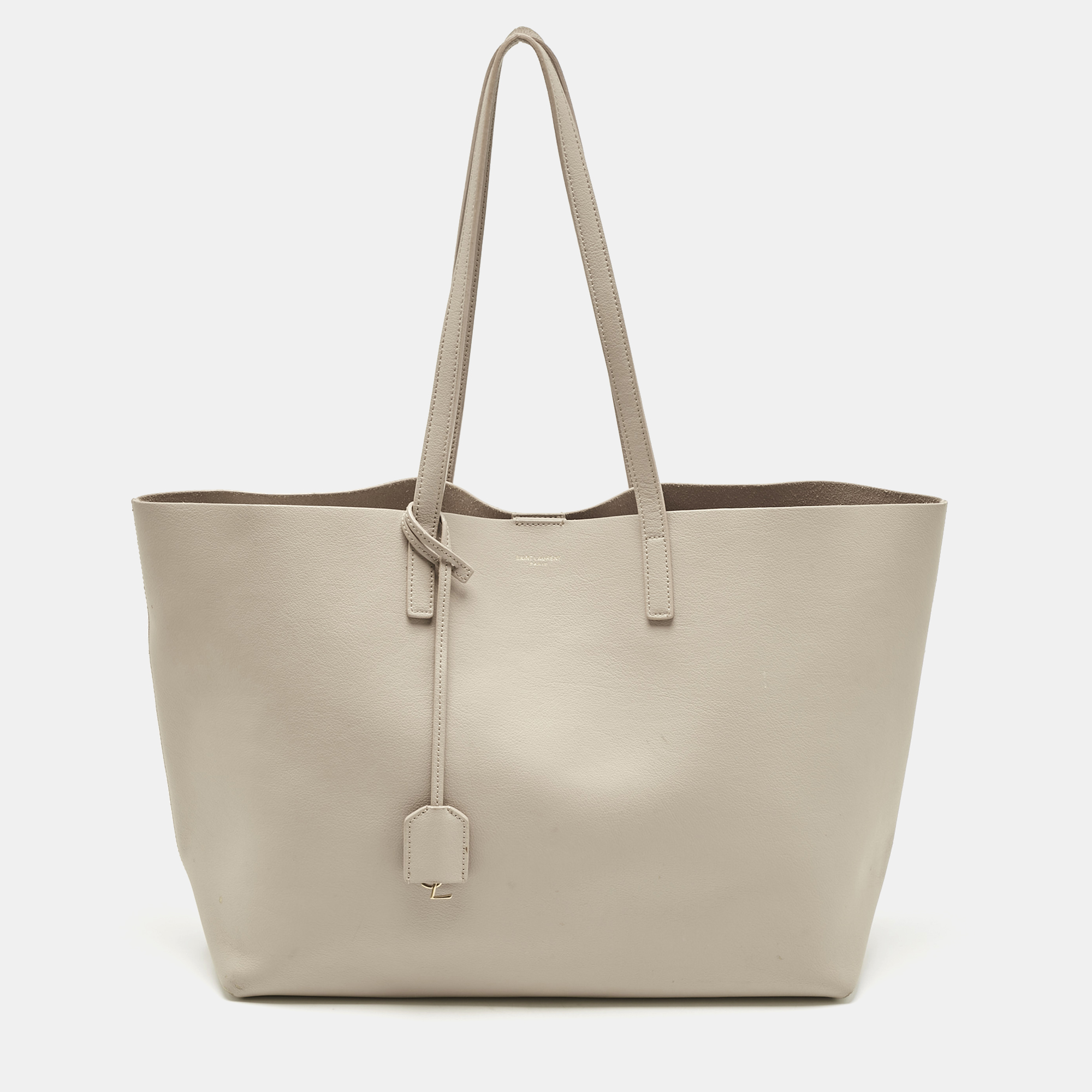 

Saint Laurent Beige Leather Shopper Tote