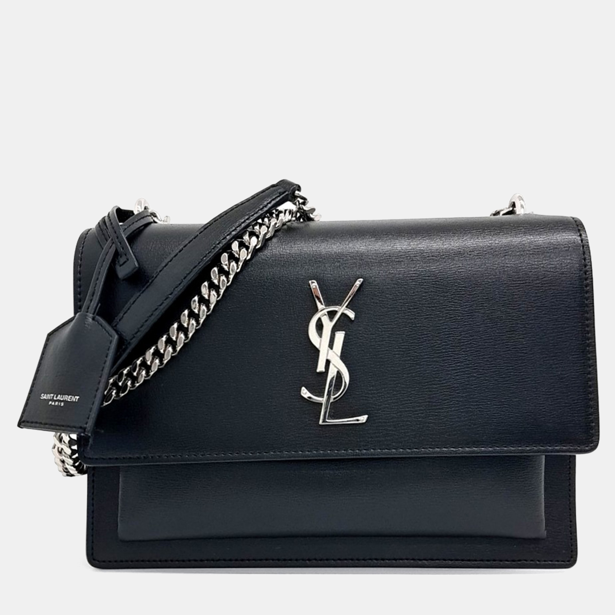 

Saint Laurent Paris Black Leather Sunset Bag Medium