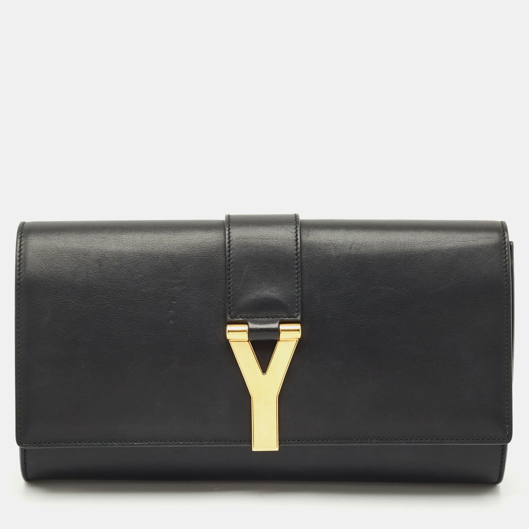 

Saint Laurent Black Leather Y Ligne Clutch