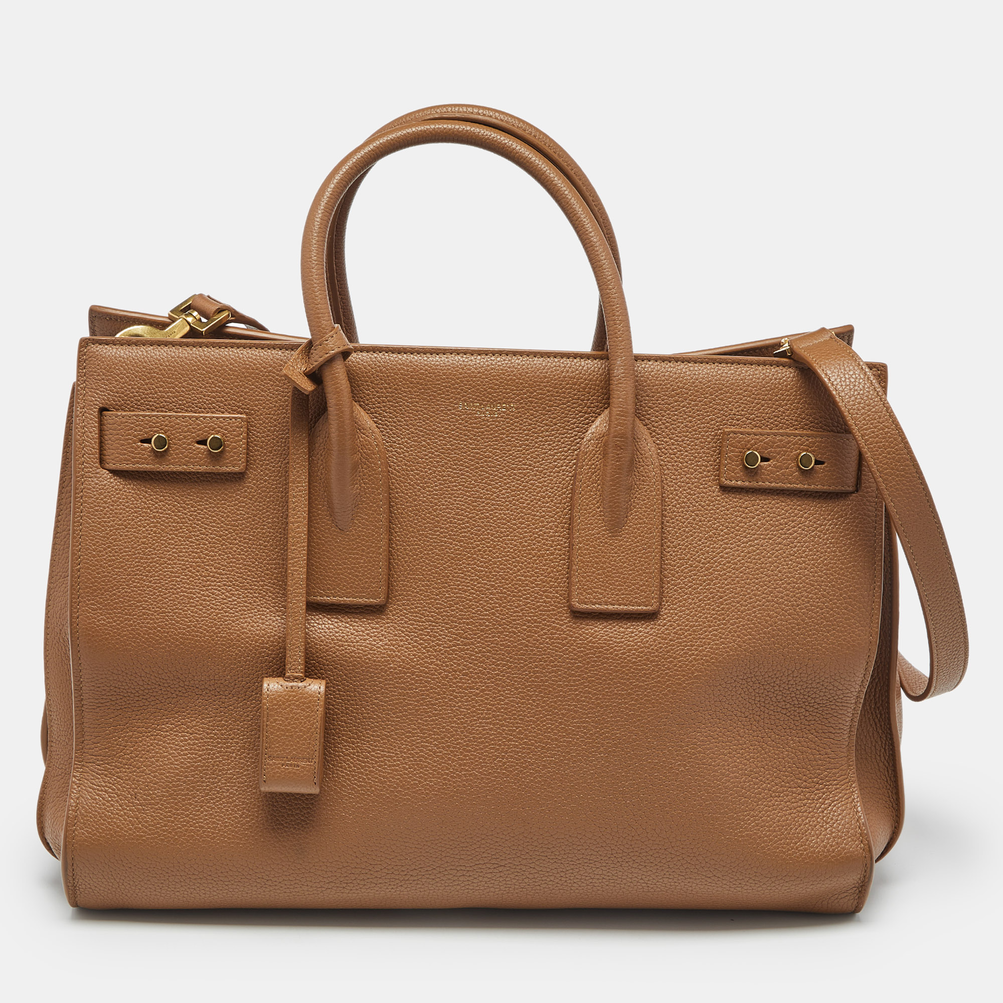 

Saint Laurent Cinnamon Supple Leather  Classic Sac De Jour Tote, Brown