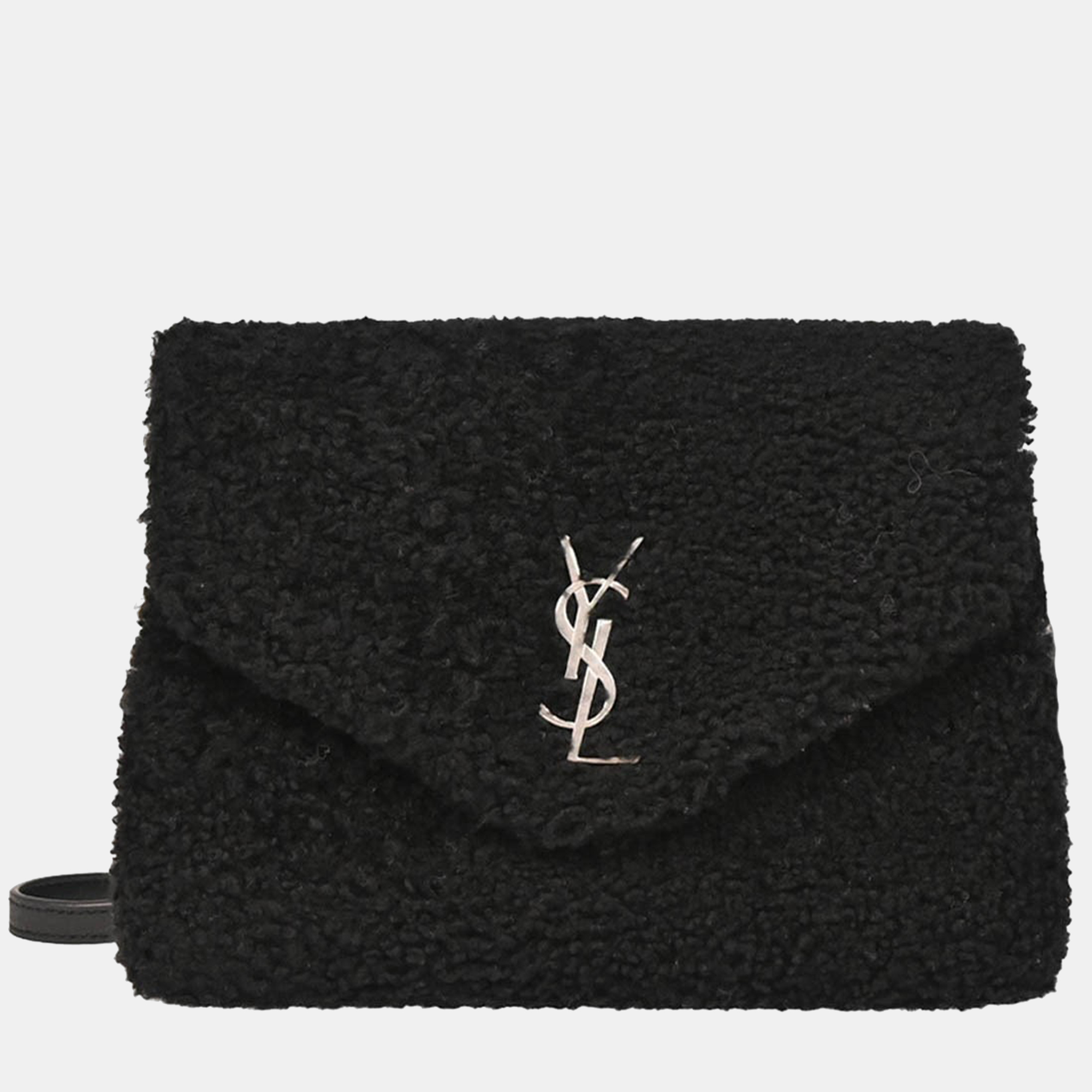 

Saint Laurent Black Loulou Shearling Toy Bag Shoulder Bag