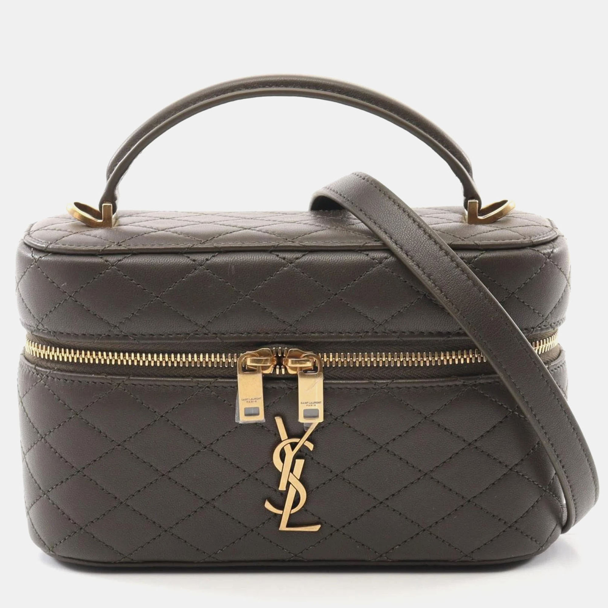 

Saint Laurent Paris Gaby Khaki Leather Shoulder Bag, Brown