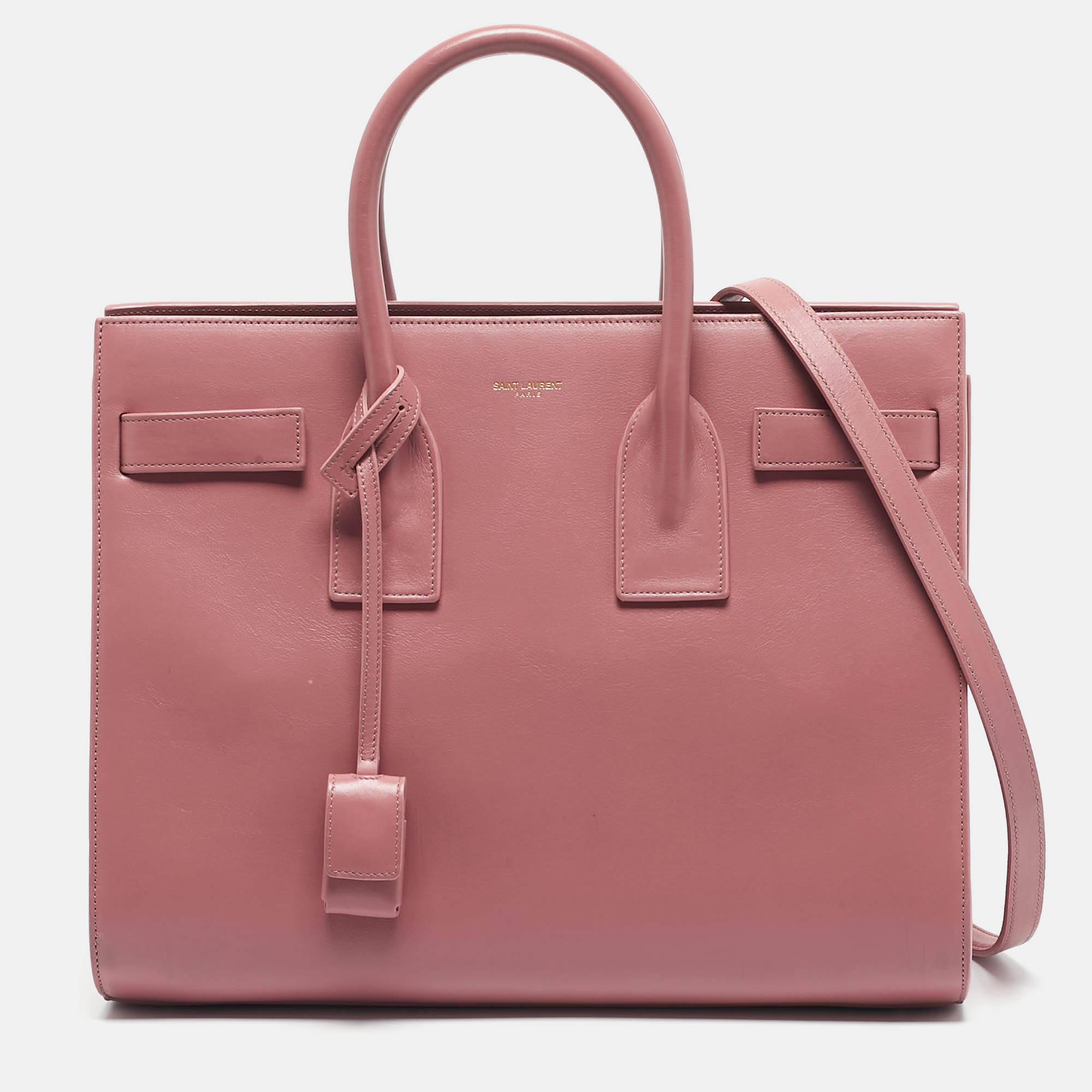 

Saint Laurent Pink Leather  Classic Sac De Jour Tote