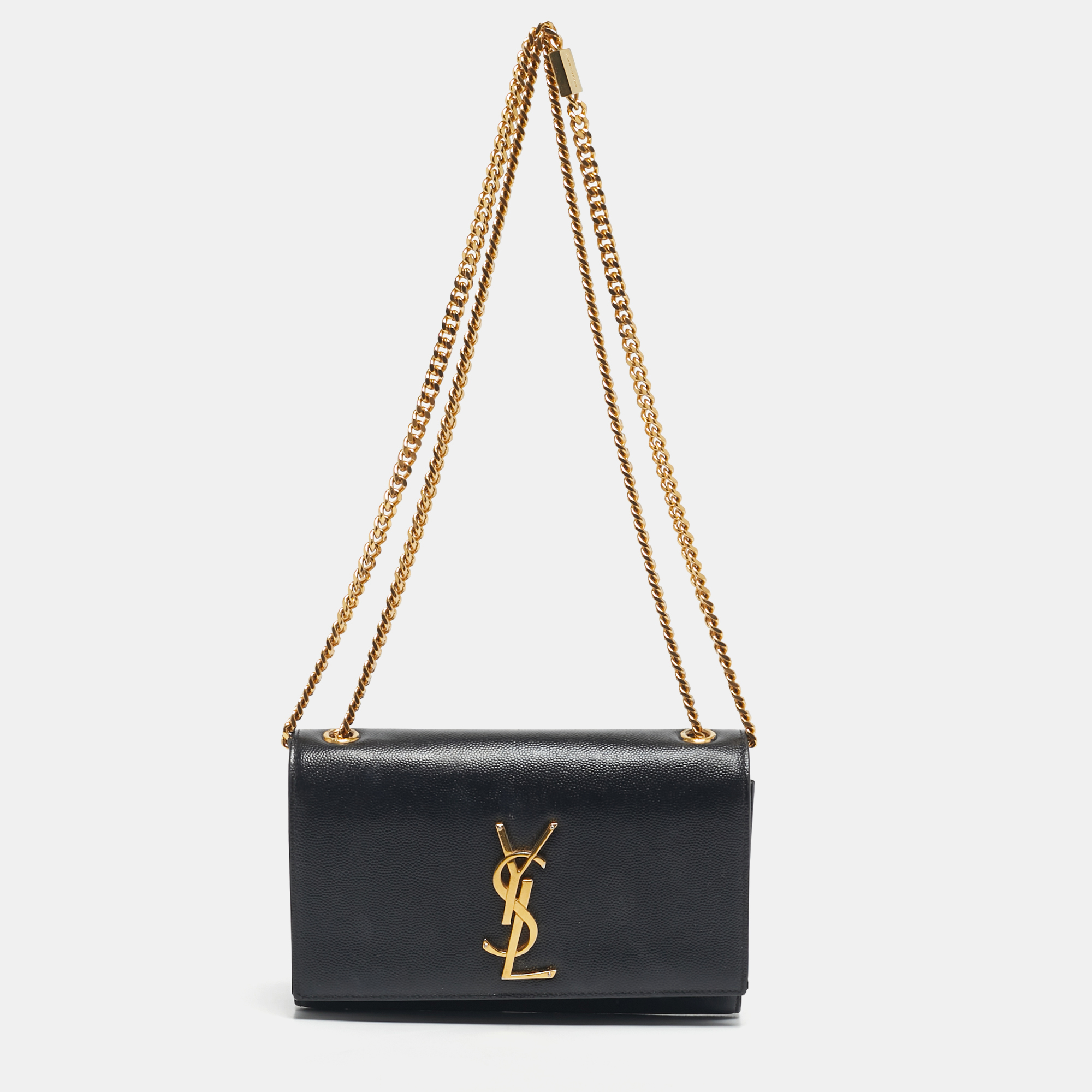 

Saint Laurent Black Leather  Monogram Kate Chain Bag