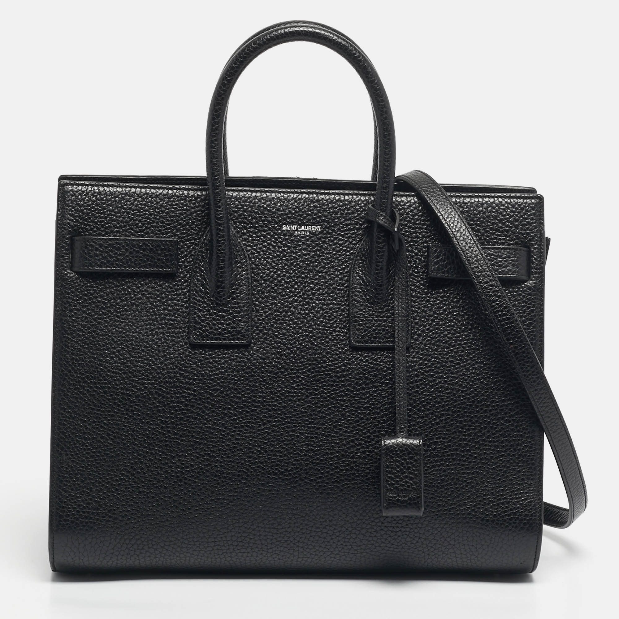 

Saint Laurent Black Grained Leather  Classic Sac De Jour Tote