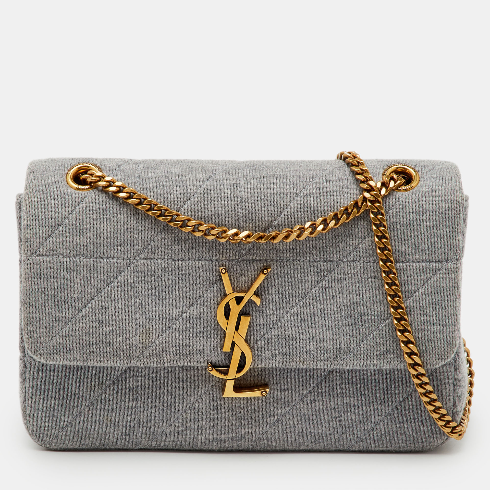 

Saint Laurent Grey Jersey Fabric Medium Jamie Shoulder Bag