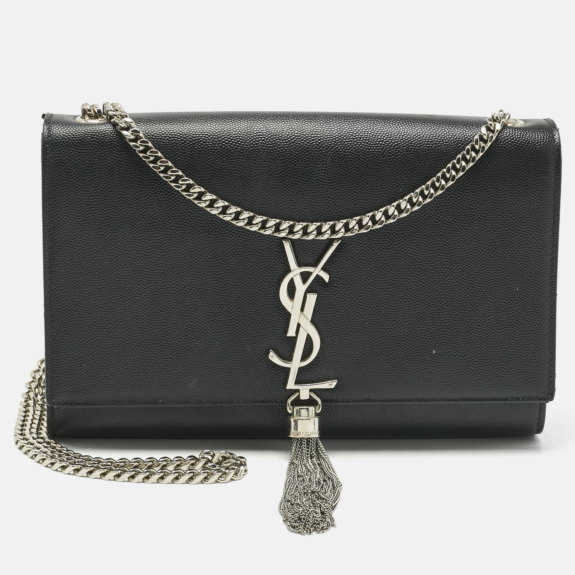 

Saint Laurent Black Leather Medium Kate Tassel Shoulder Bag