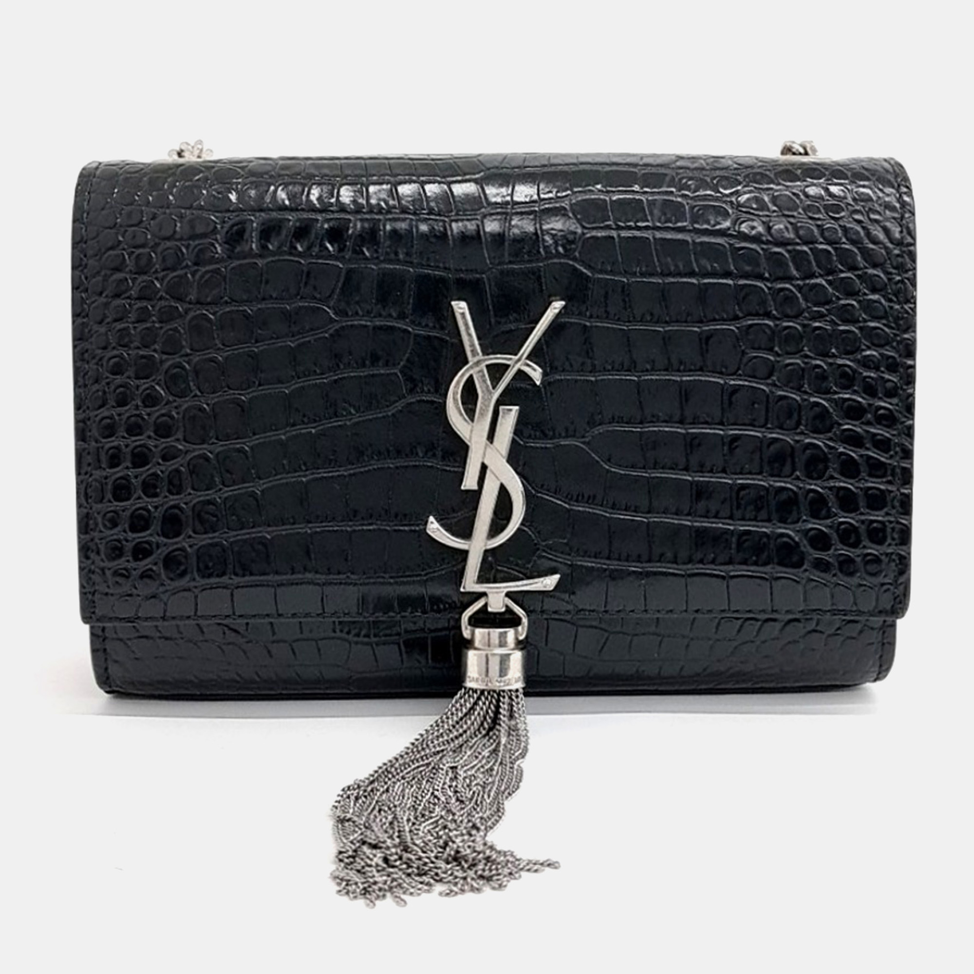 

Saint Laurent Paris Black Patent Leather Kate Chain Crossbody Bag