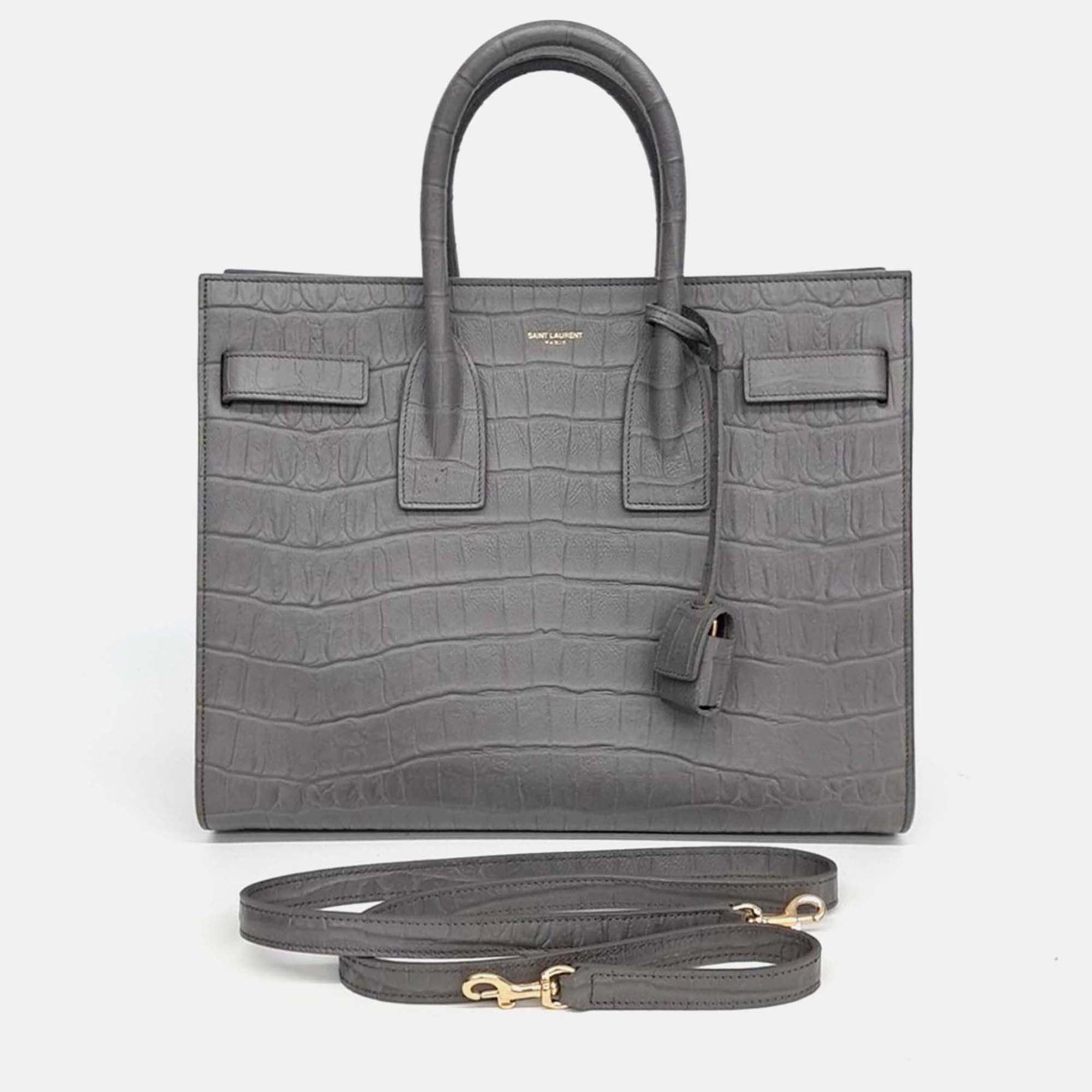 

Saint Laurent Paris Grey Leather Sac de Jour Small