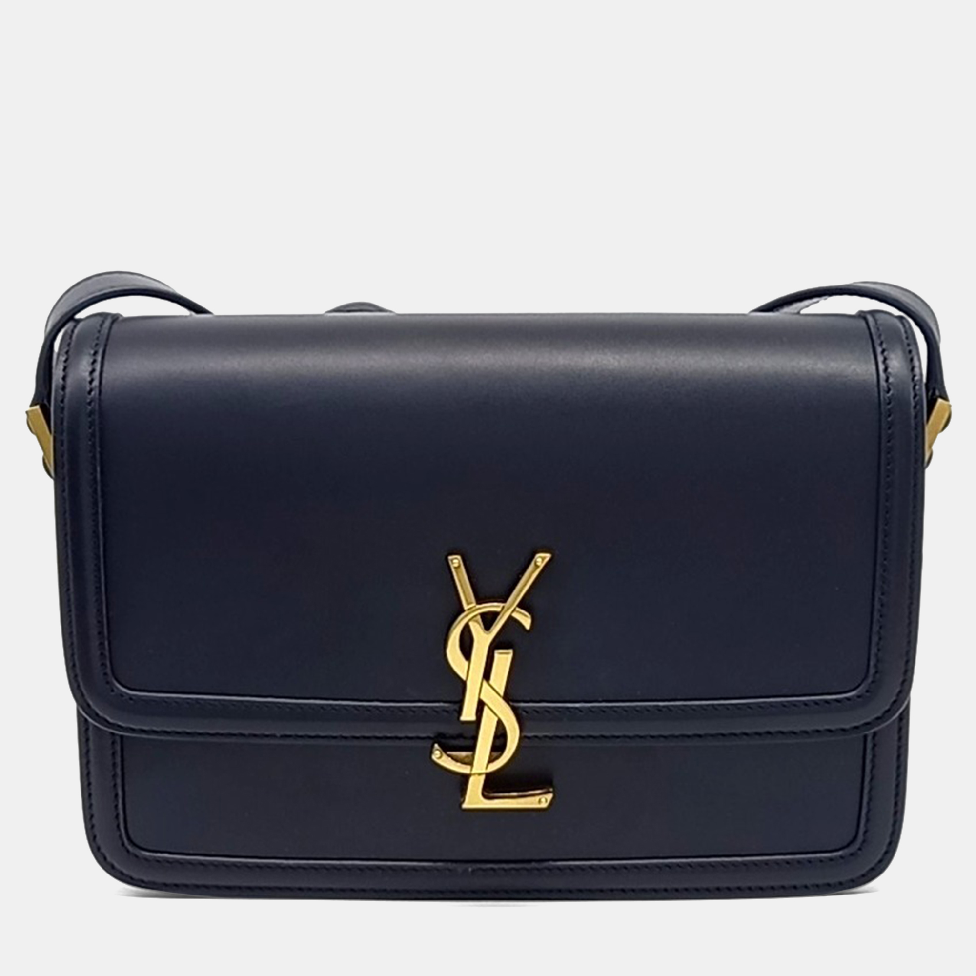 

Saint Laurent Paris Navy Blue Leather Solferino Satchel Medium