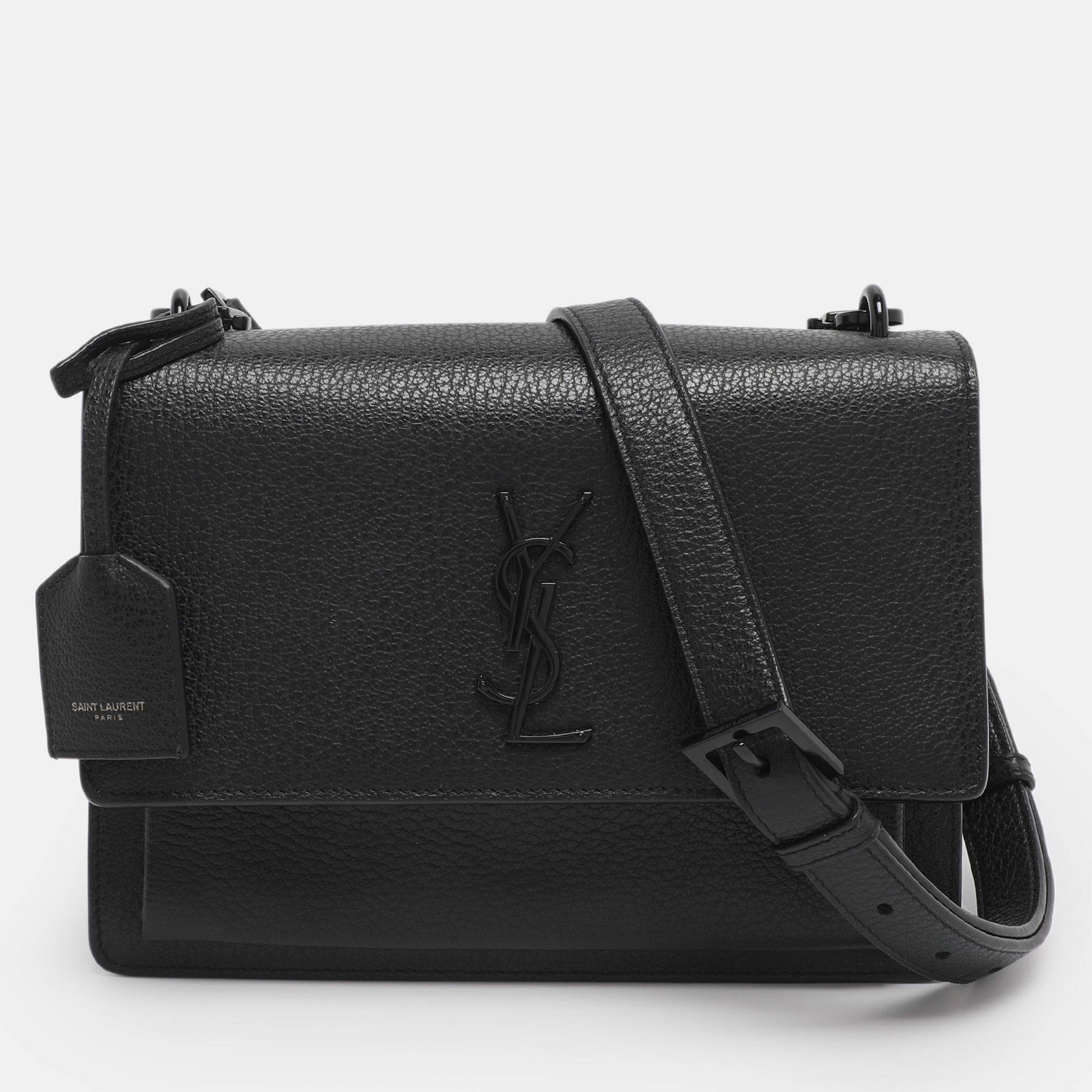 

Saint Laurent Paris Black Leather  Sunset Crossbody Bag