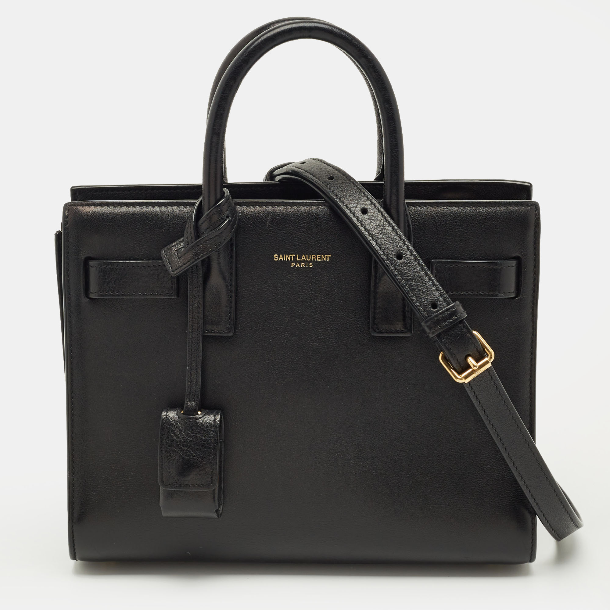 

Saint Laurent Black Leather Nano Classic Sac De Jour Tote