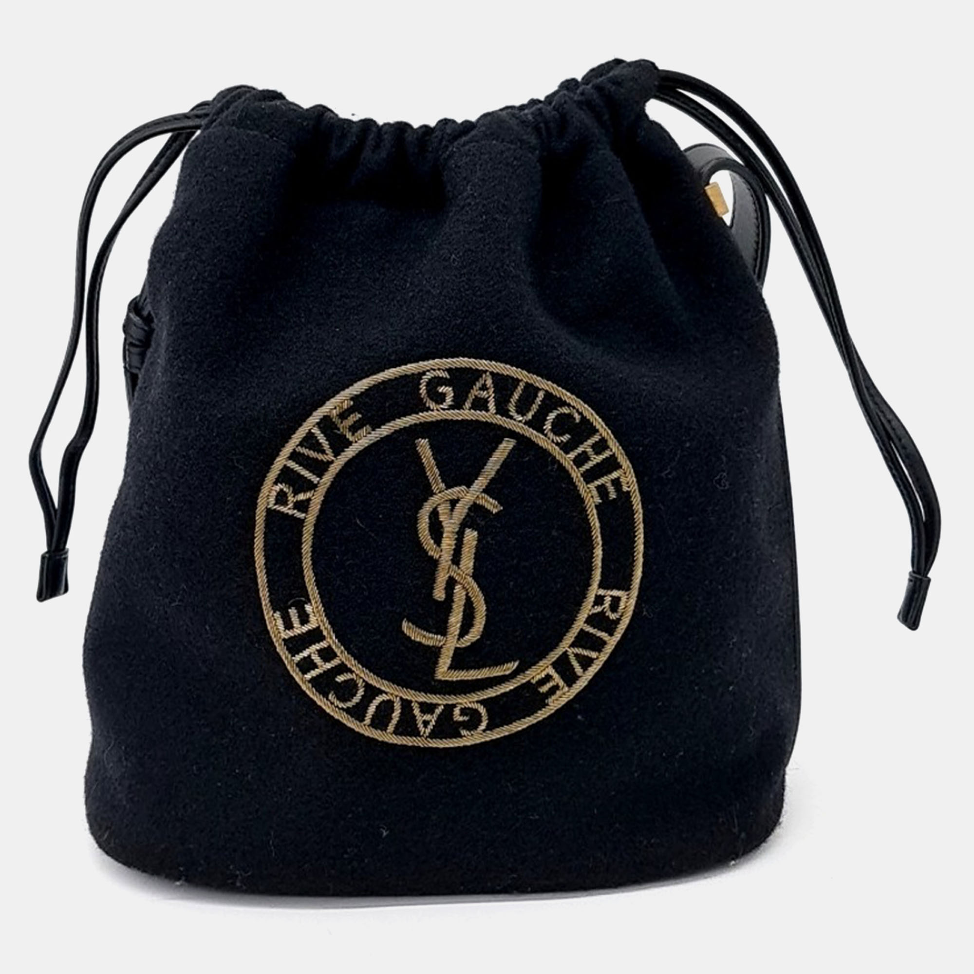 Pre-owned Saint Laurent Black Fabric Rive Gauche Bucket Bag