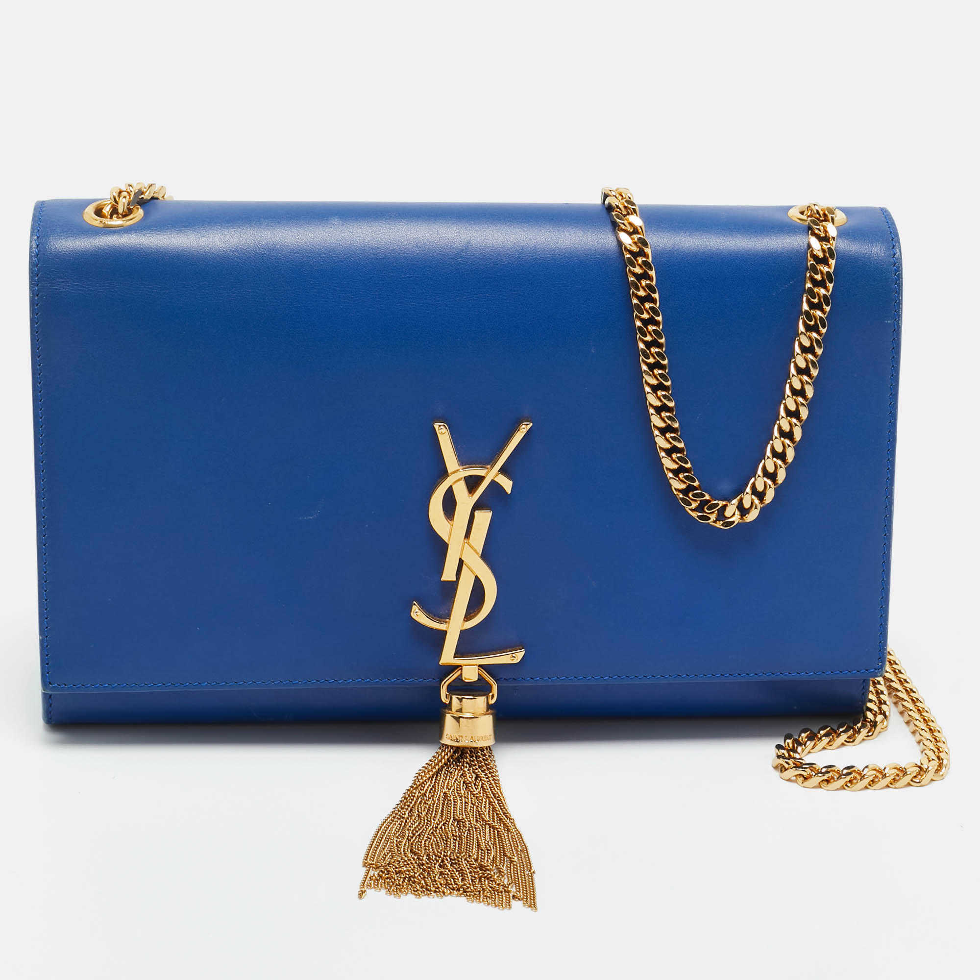 

Saint Laurent Blue Leather Medium Kate Tassel Shoulder Bag