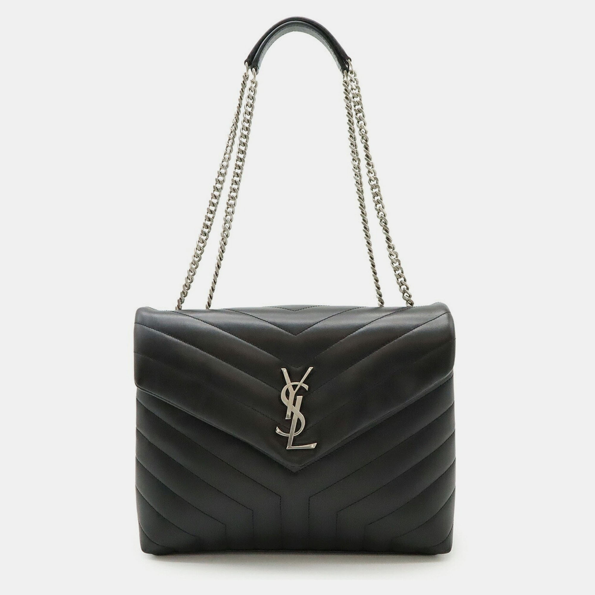 

Yves Saint Laurent Lulu Medium Chain Shoulder Bag In Y-Quilted Leather Black