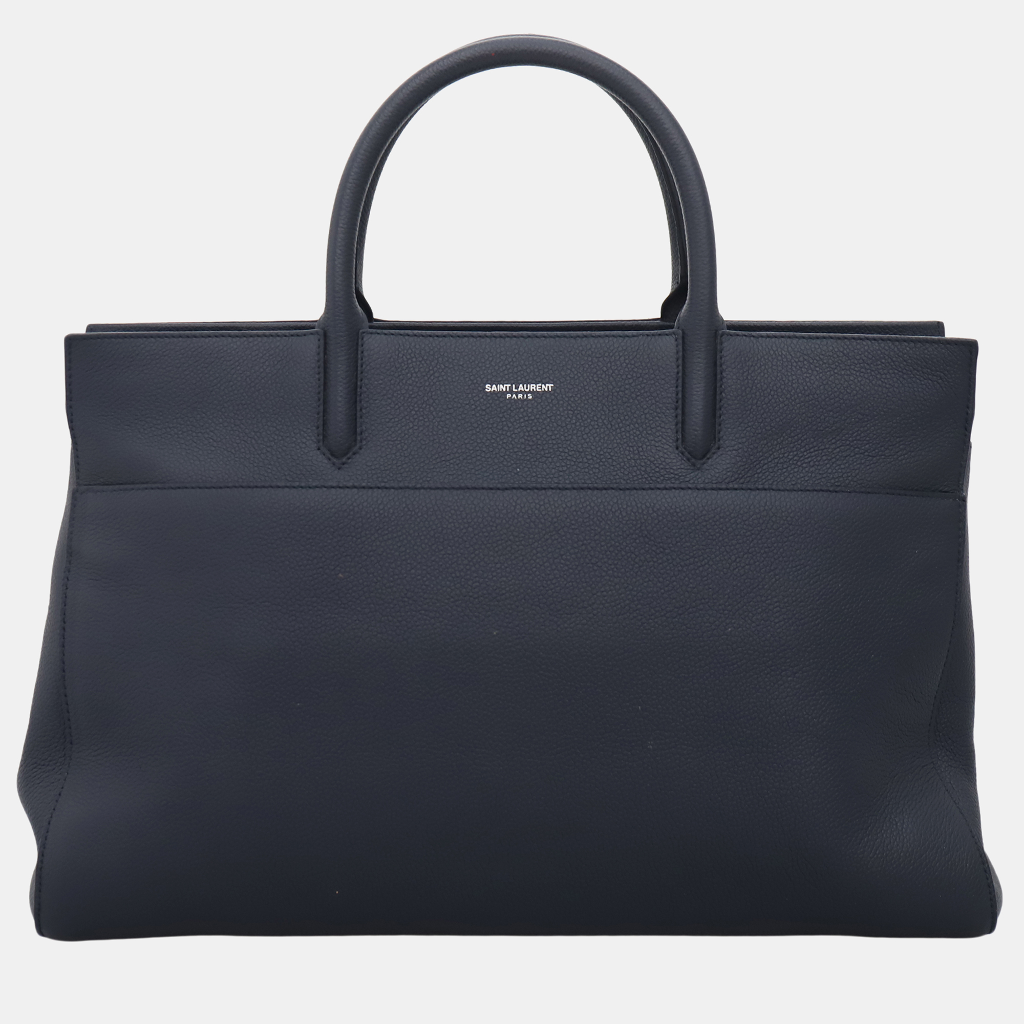 Pre-owned Saint Laurent Medium Cabas Rive Gauche Two Way Tote Bag In Blue
