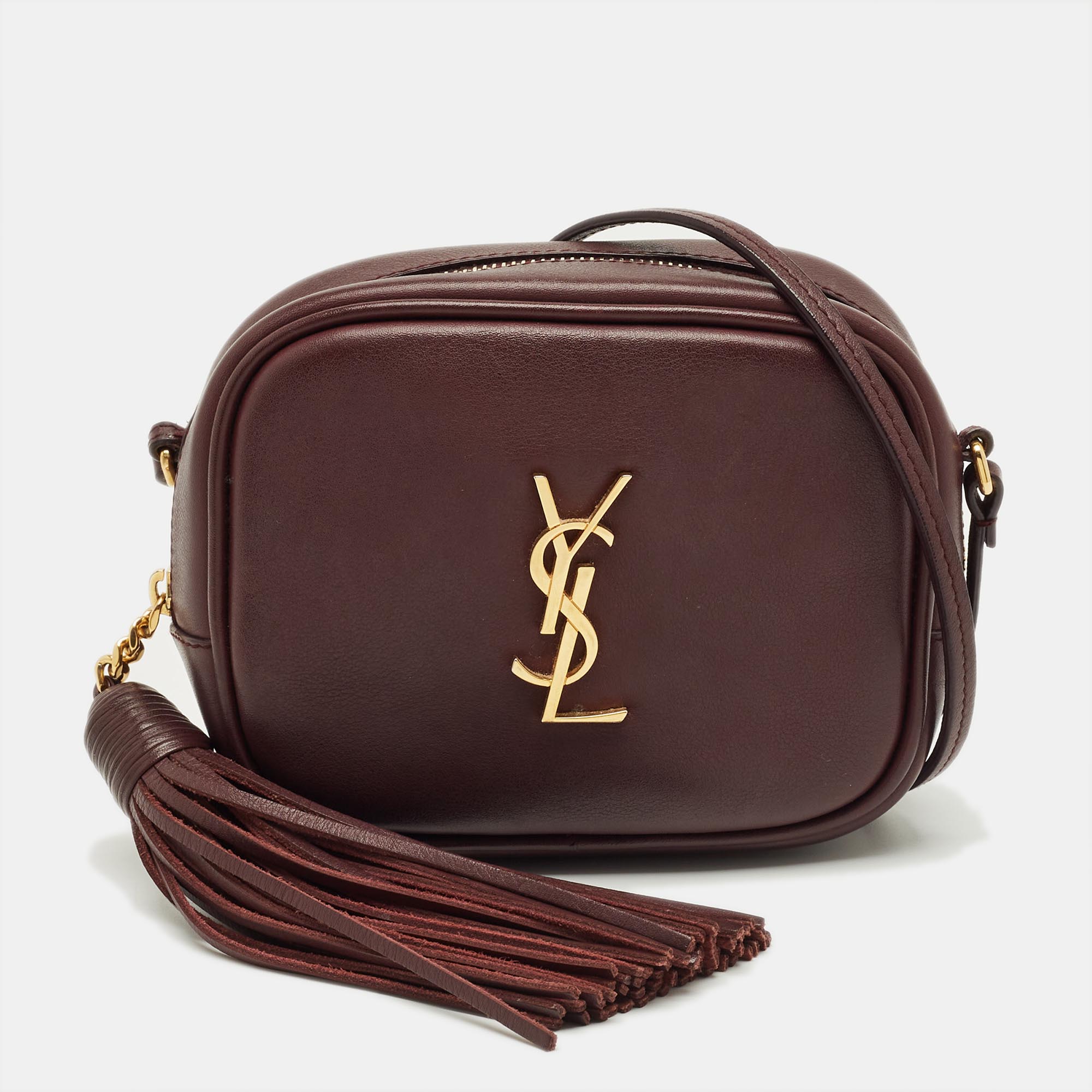 

Saint Laurent Burgundy Leather Mini Blogger Crossbody Bag