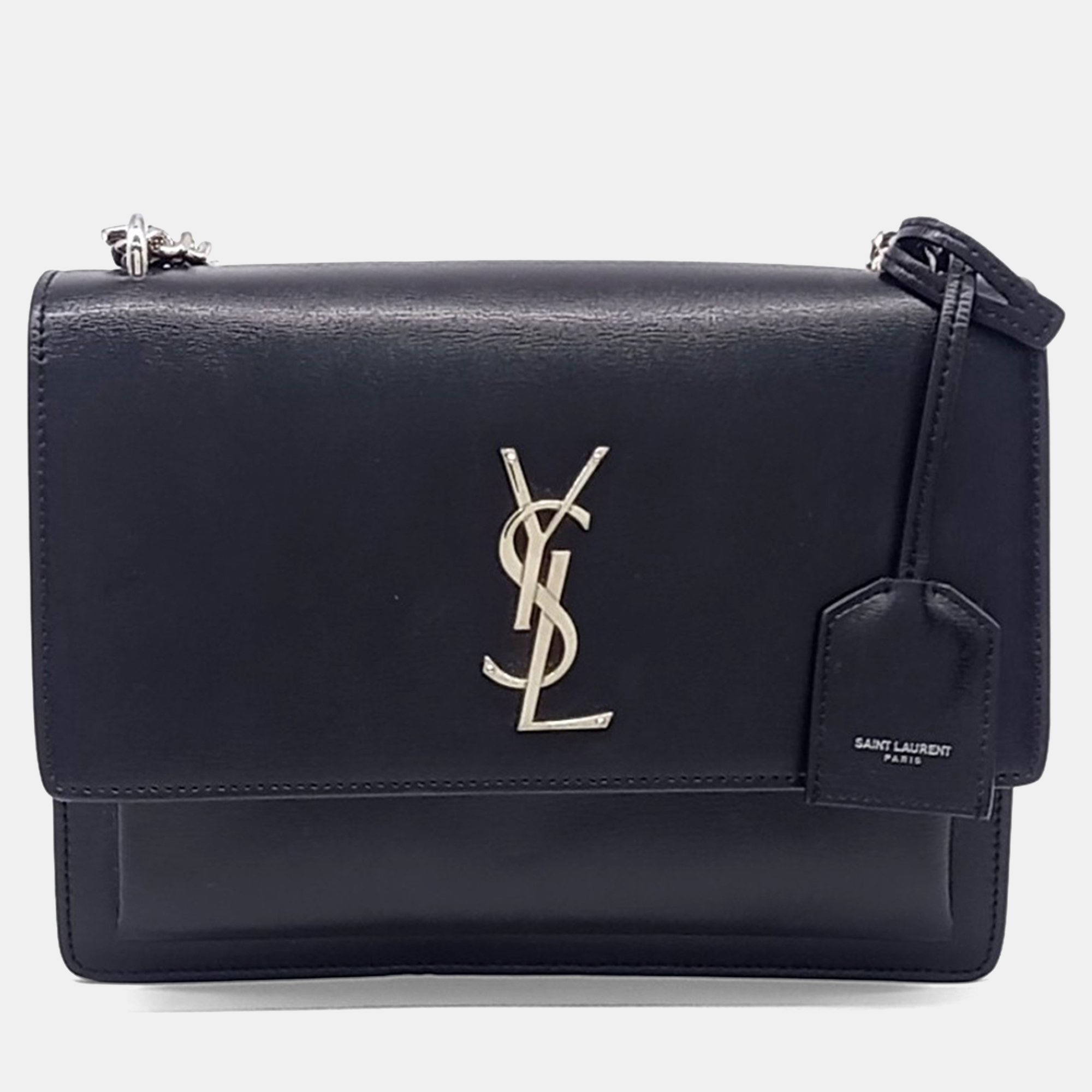 

Saint Laurent Paris Black Leather Sunset Bag Medium