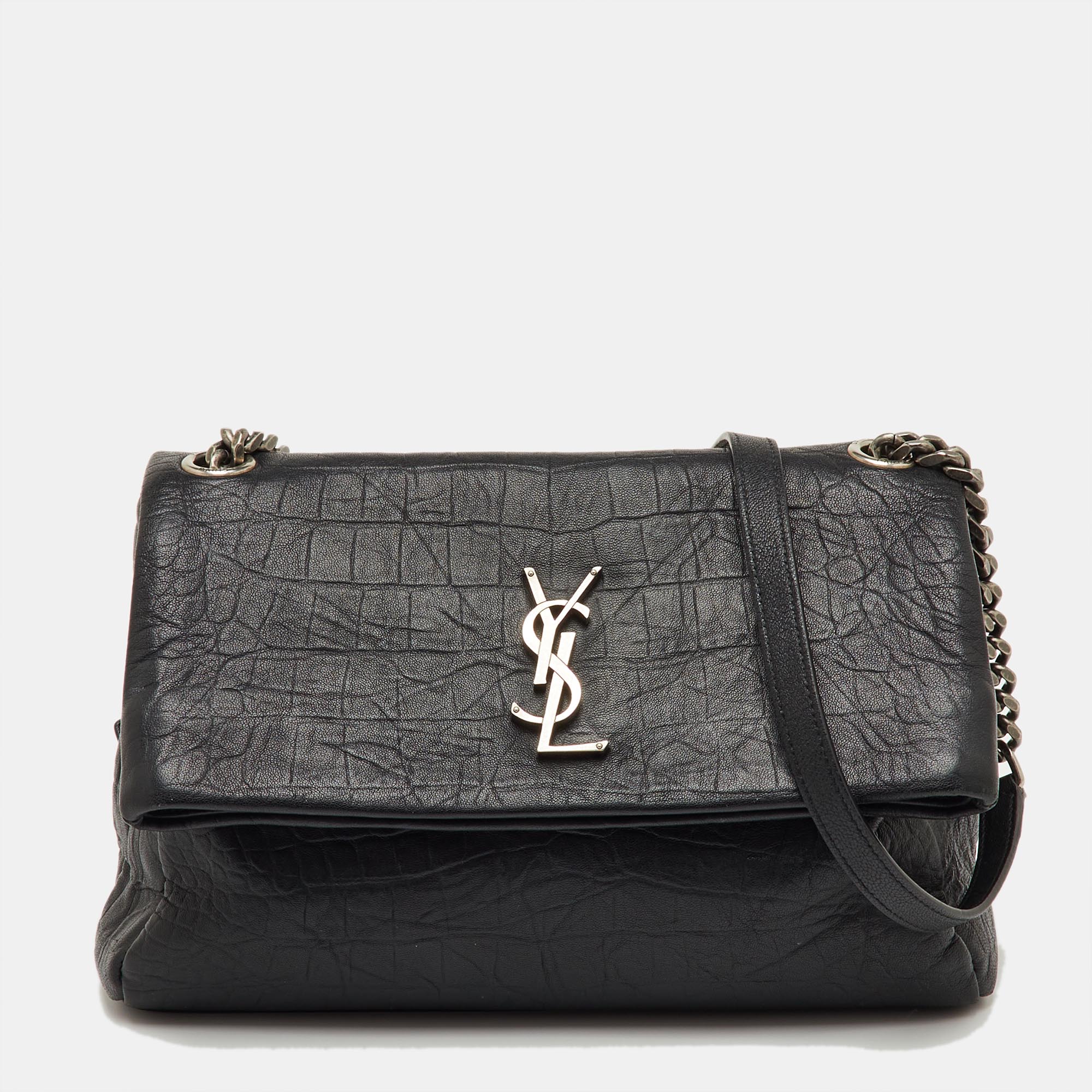 

Saint Laurent Black Leather Niki  Flap Shoulder Bag
