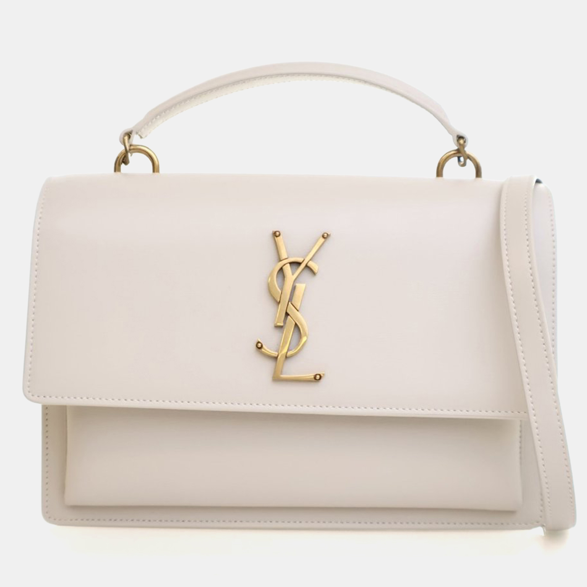 

Saint Laurent Medium Sunset Flap Bag, White