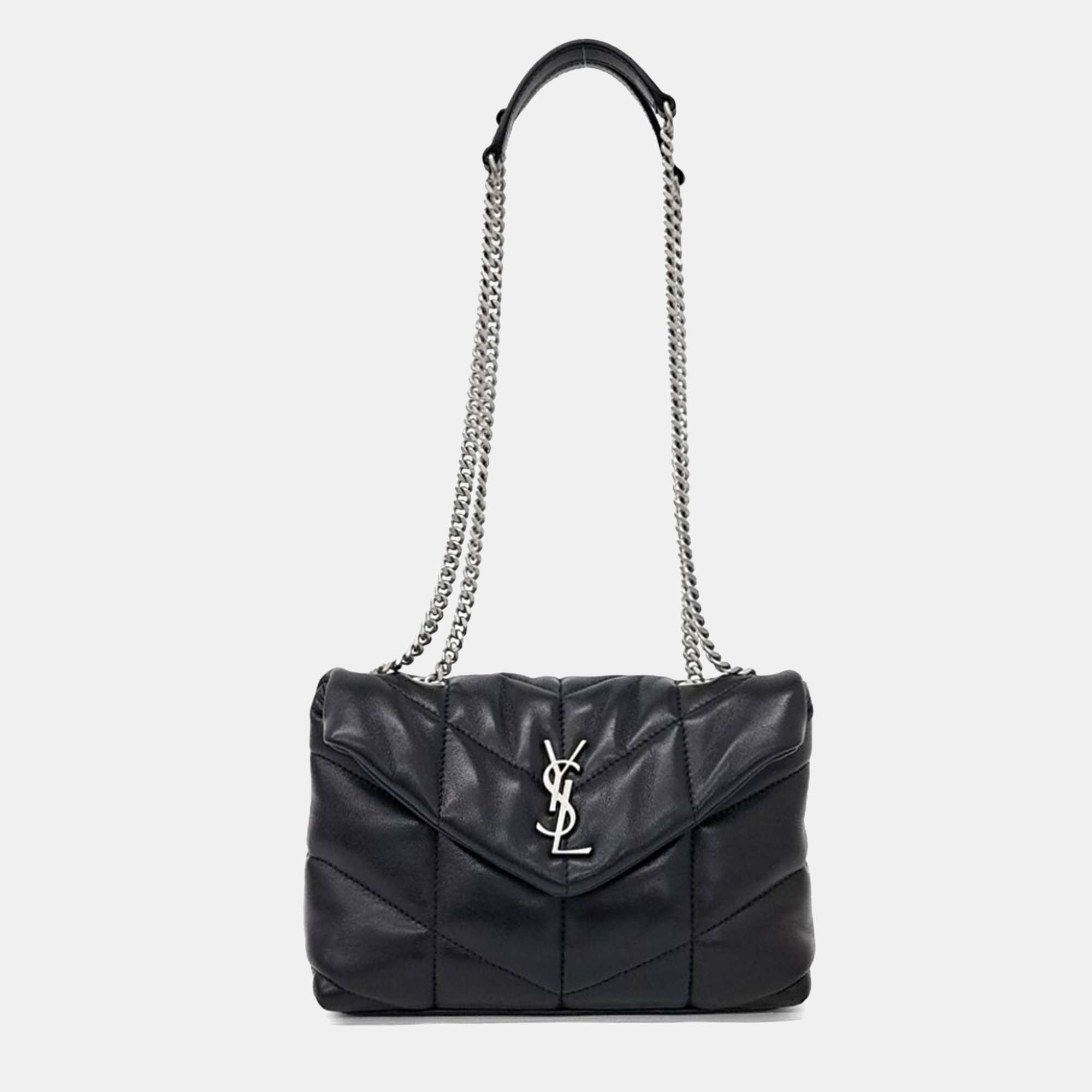 

Saint Laurent Paris Black Leather Lulu Puffer Crossbody Bag
