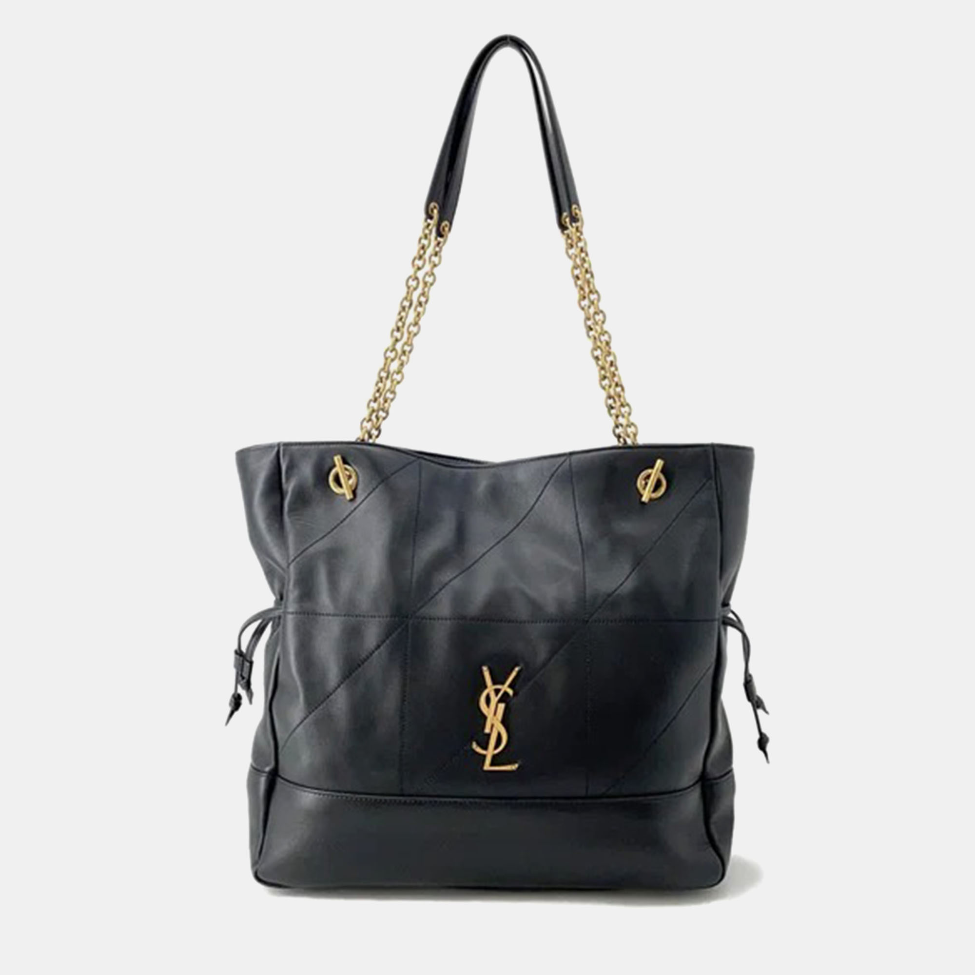 Click to view more detailed imagery on our partner's website Pre-owned Saint Laurent Jamie Chain Tote Bag Black Leather