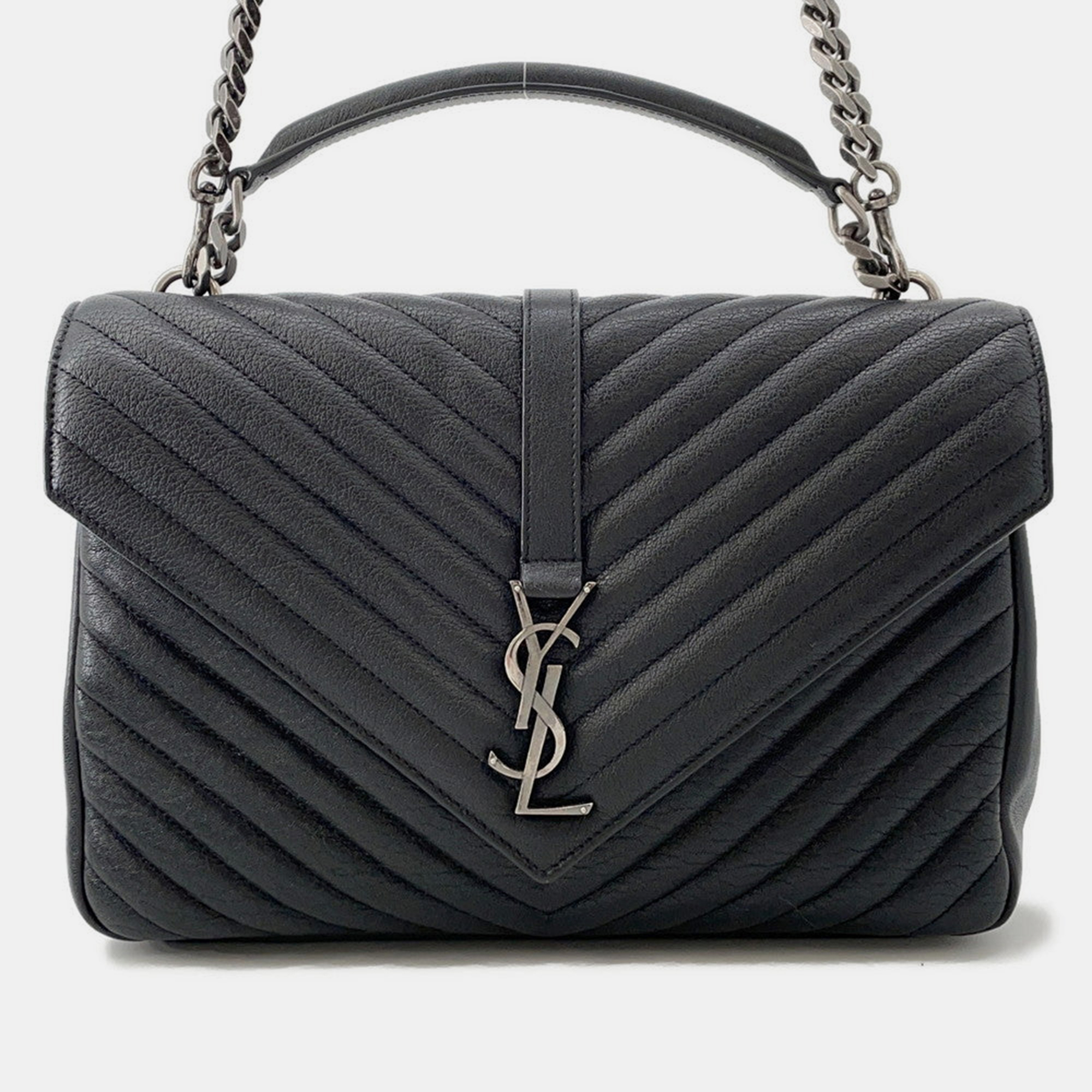 

Saint Laurent Paris College 2Way Chain shoulder Bag Black Leather