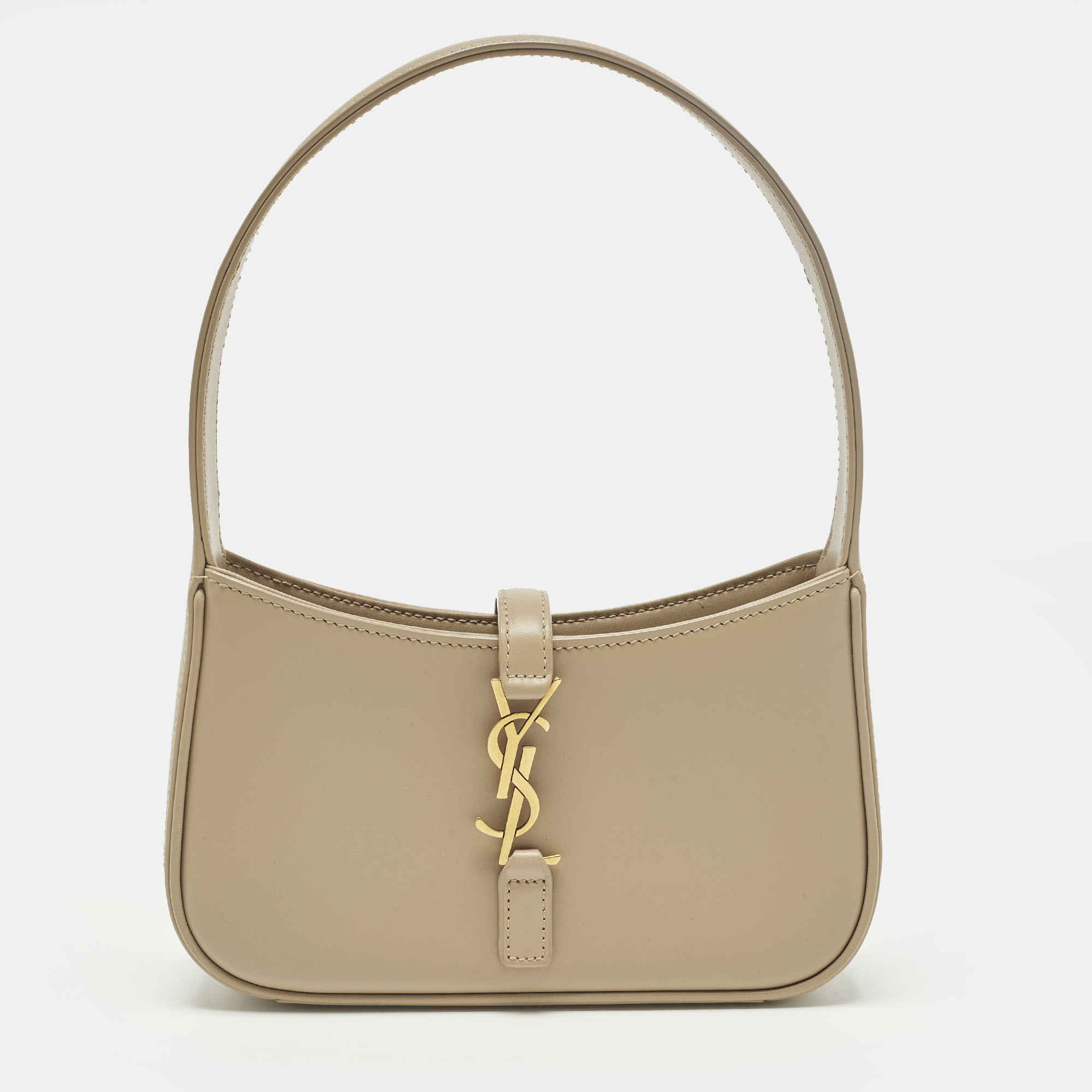 

Saint Laurent LE 5 À 7 Mini Beige Leather Bag