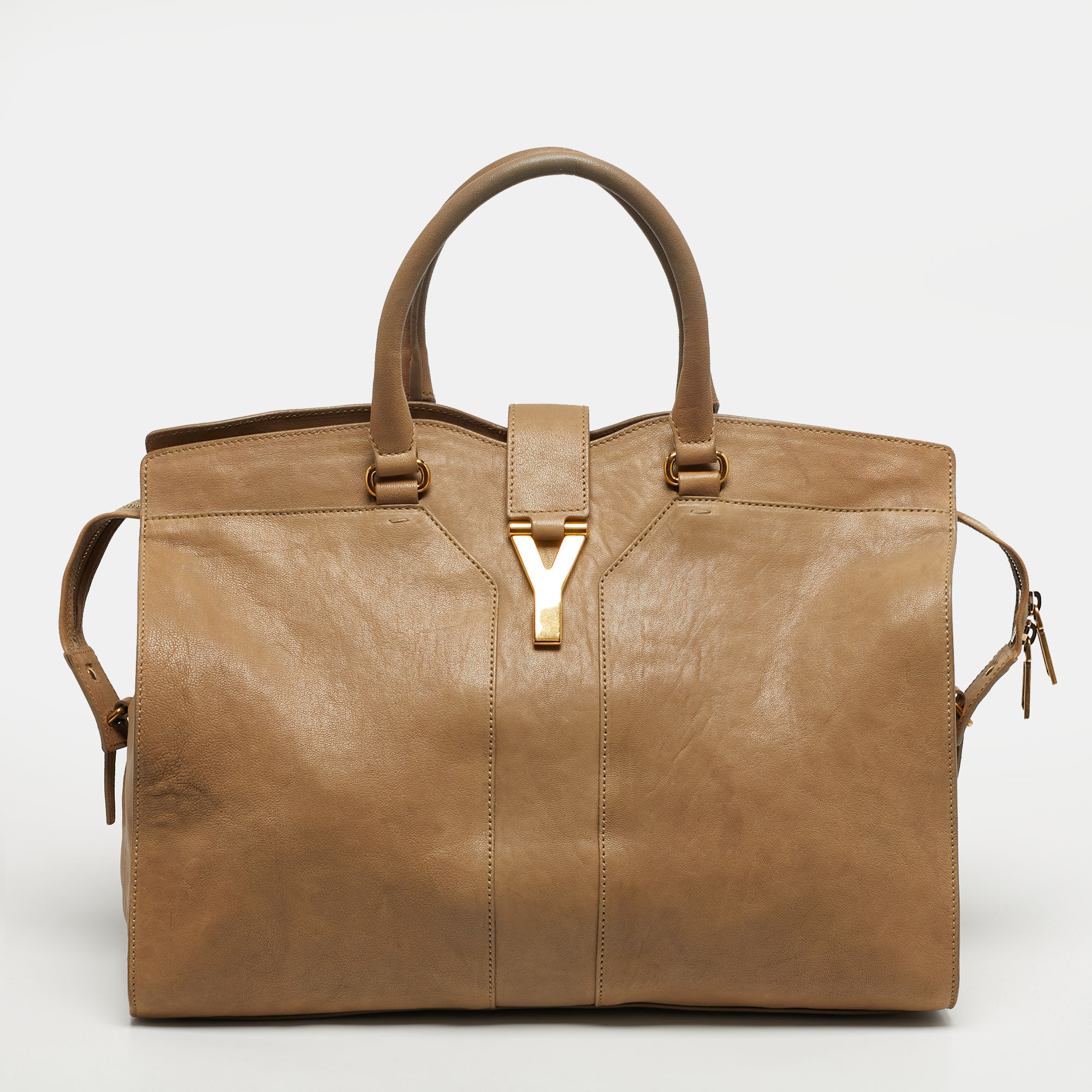 

Saint Laurent Cabas Chyc  Beige Leather Tote