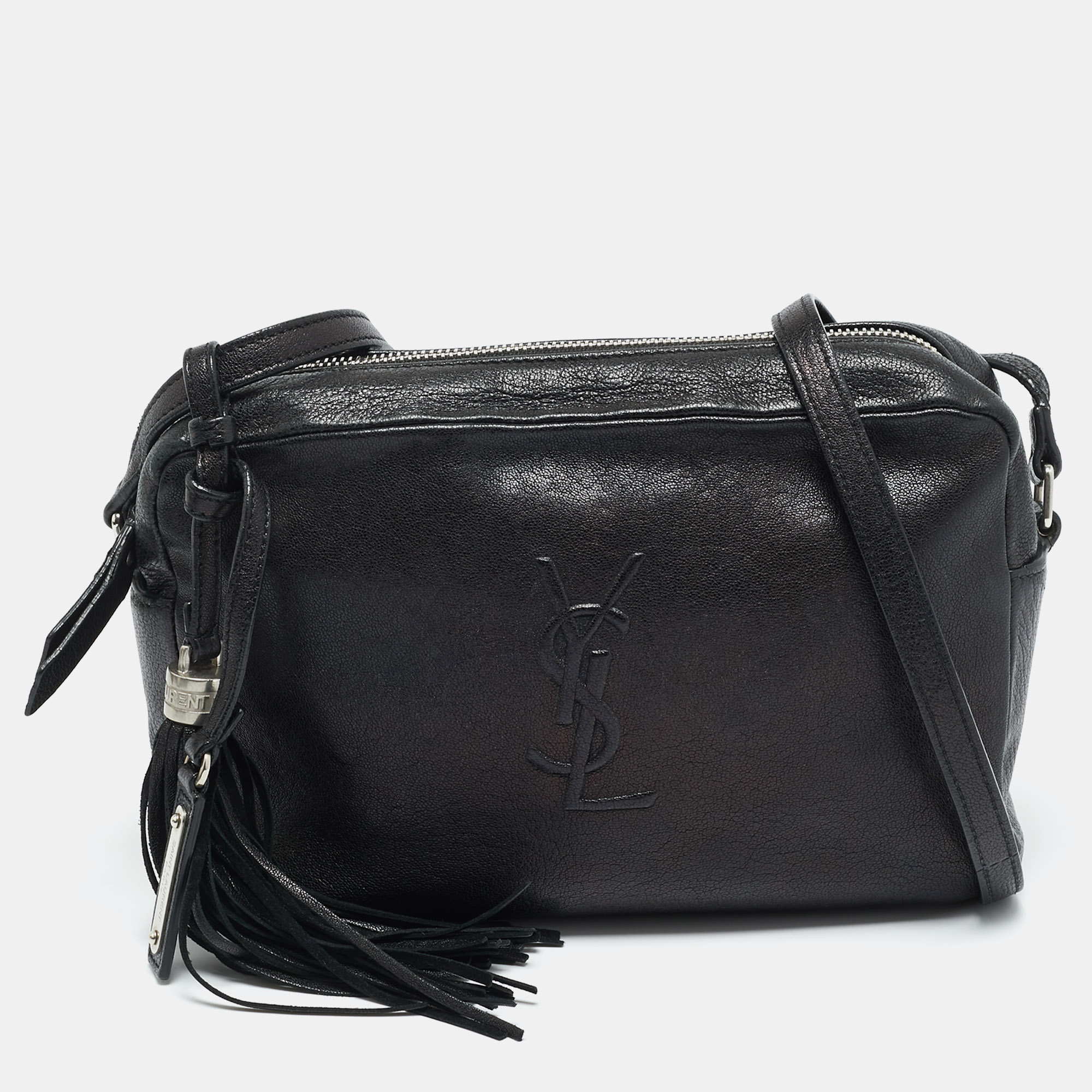 

Saint Laurent Lou Camera Black Leather Crossbody Bag