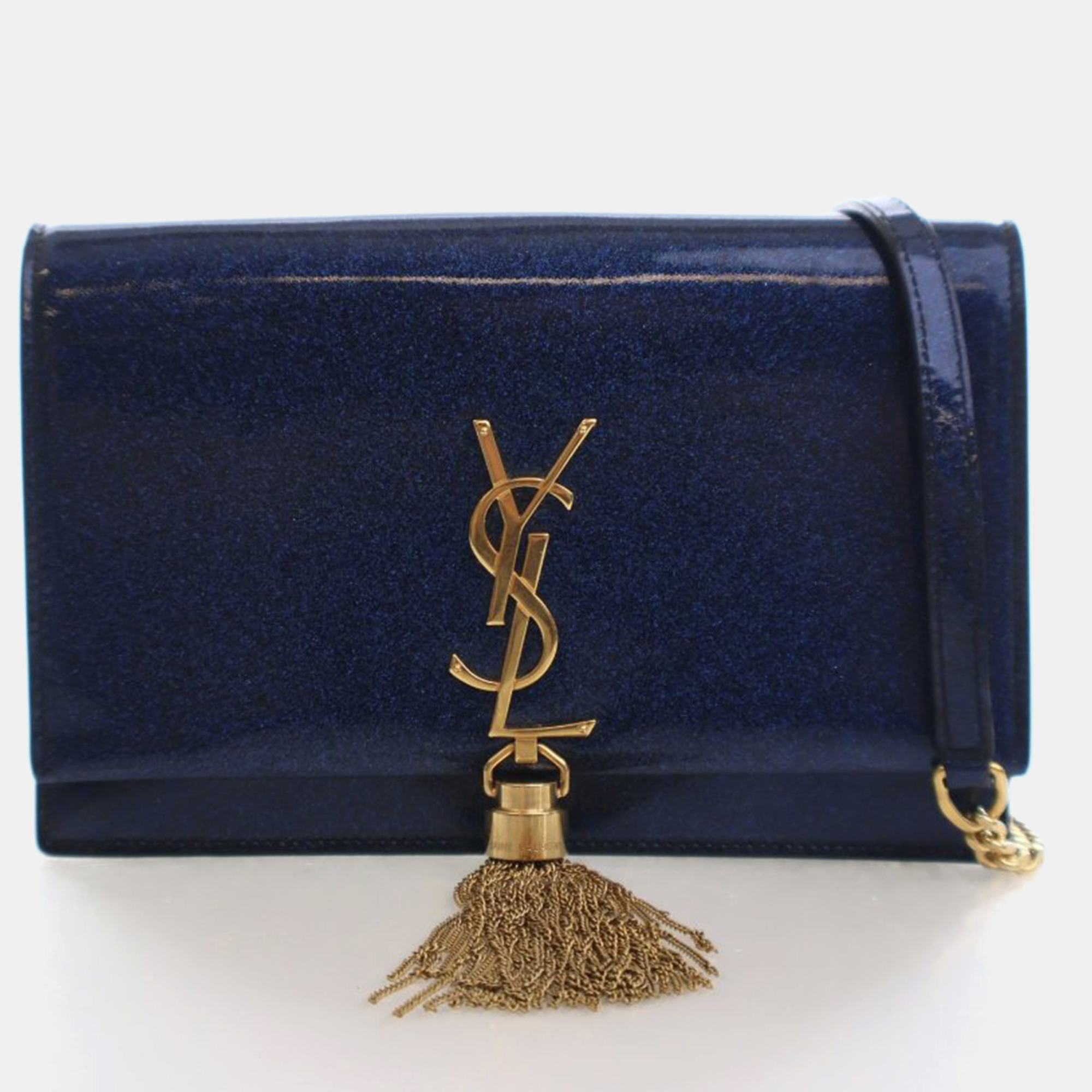

Saint Laurent Patent Kate Tassle Bag, Blue