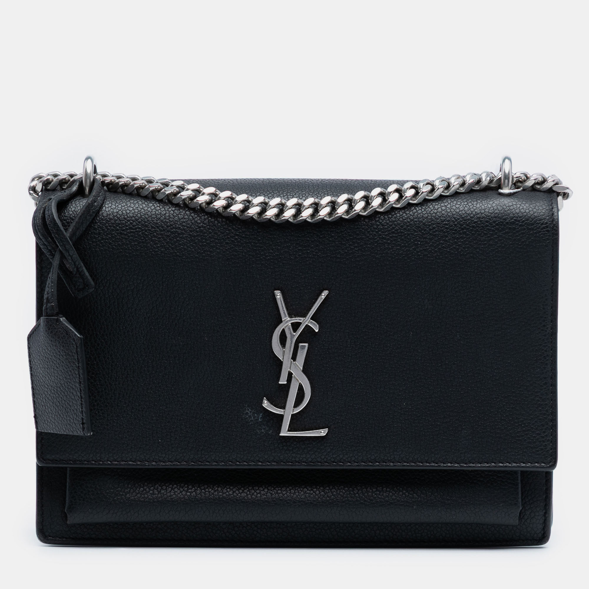 

Saint Laurent Paris Black Medium Grained Calfskin Monogram Sunset Crossbody