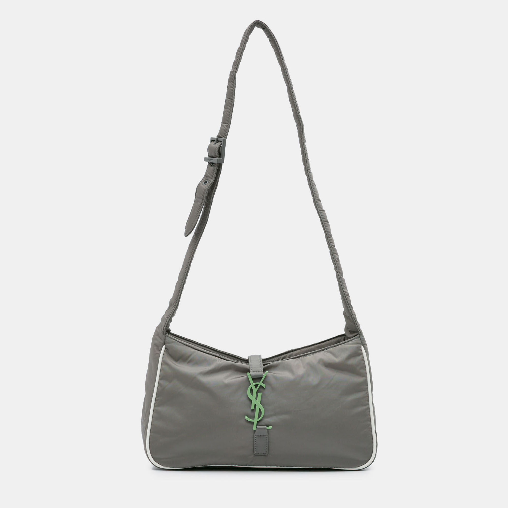 

Saint Laurent Paris Grey Nylon Le 5 A 7 Shoulder Bag