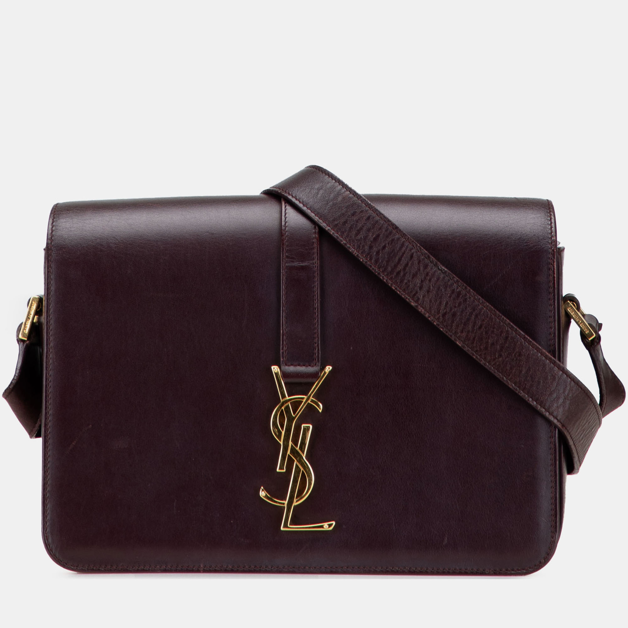 

Saint Laurent Paris Burgundy Medium Leather Monogram Universite Bag