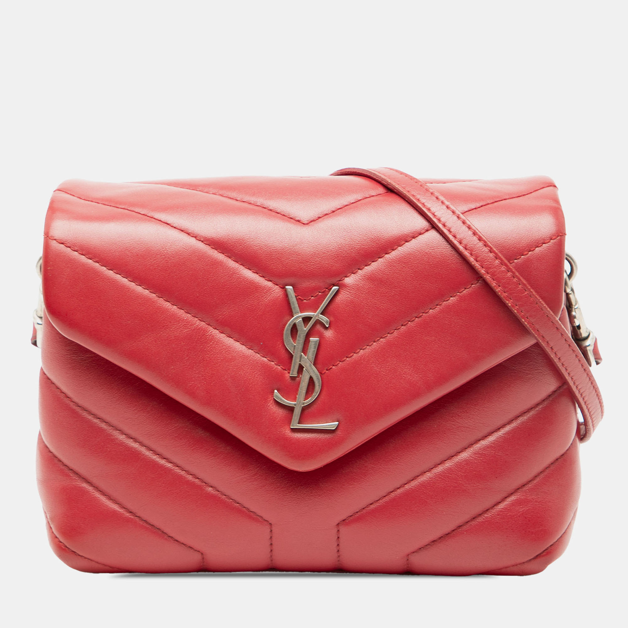 

Saint Laurent Paris Red Toy Matelasse Leather Monogram LouLou Crossbody